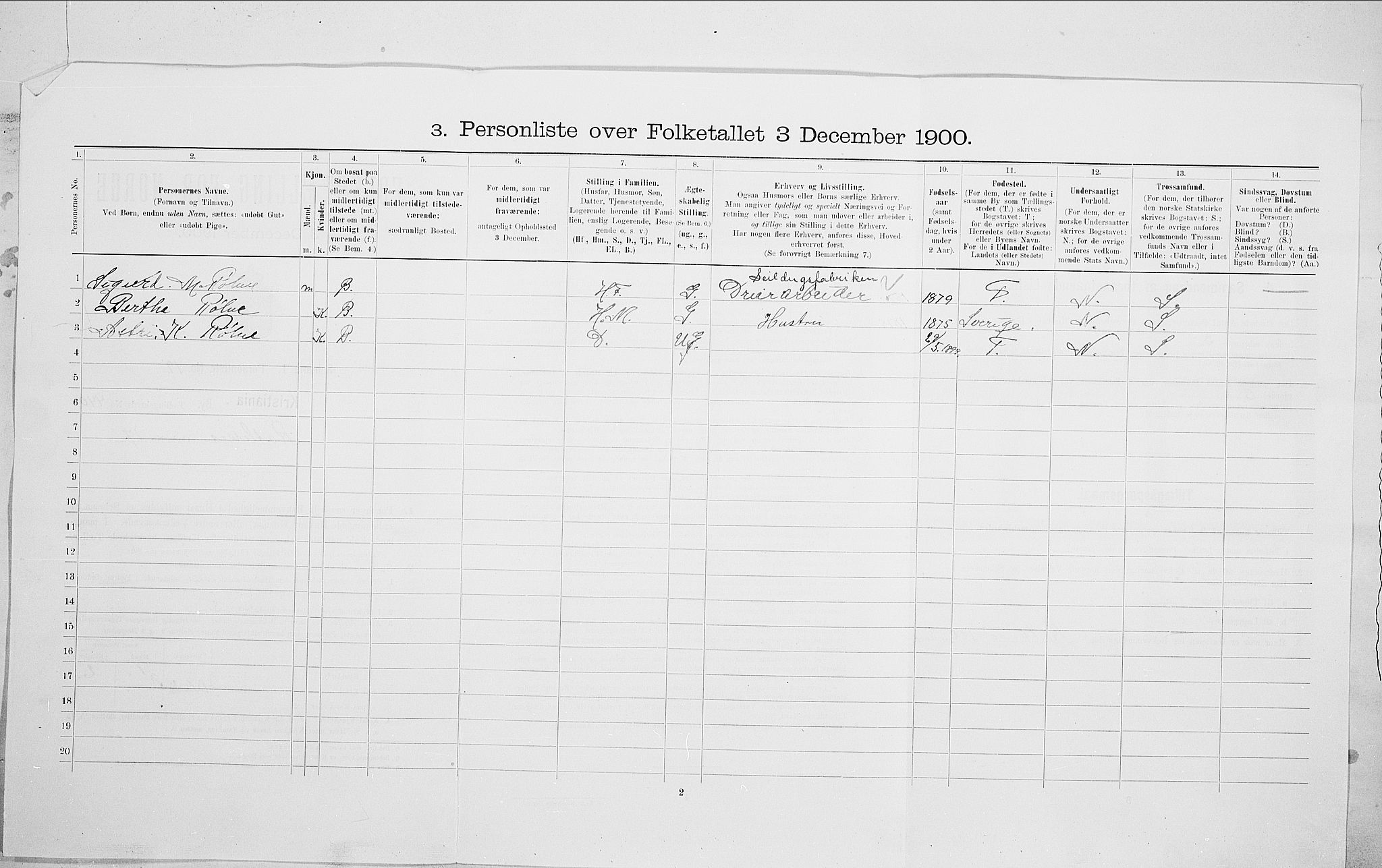 SAO, 1900 census for Kristiania, 1900, p. 74367