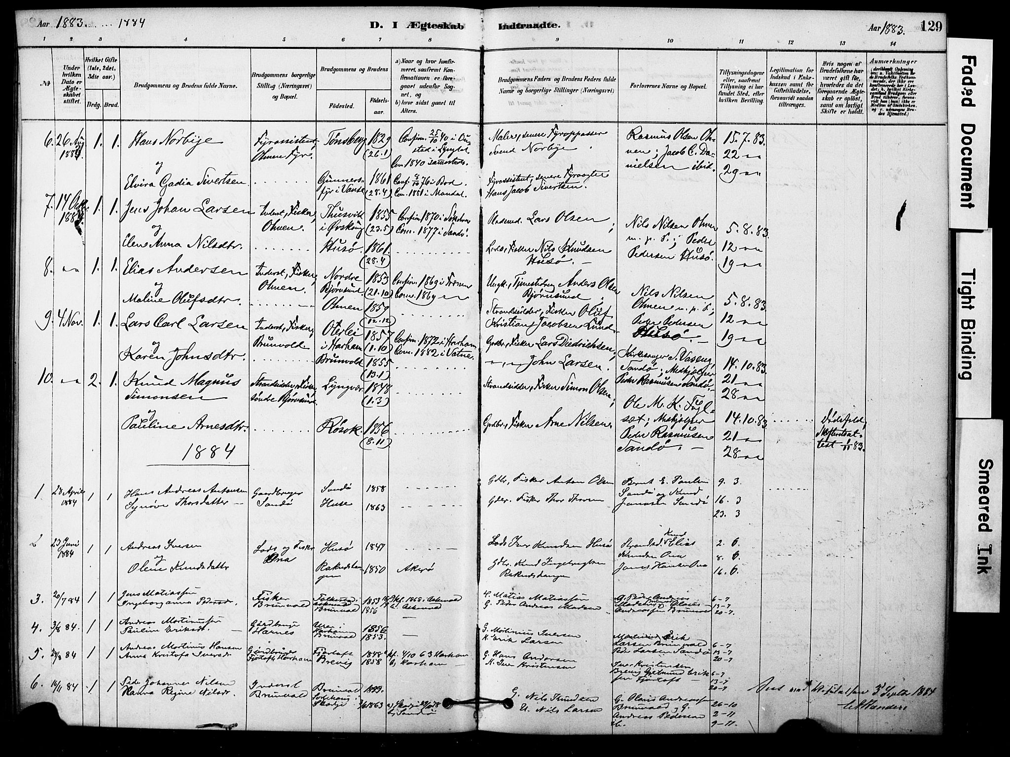 Ministerialprotokoller, klokkerbøker og fødselsregistre - Møre og Romsdal, AV/SAT-A-1454/561/L0729: Parish register (official) no. 561A03, 1878-1900, p. 129