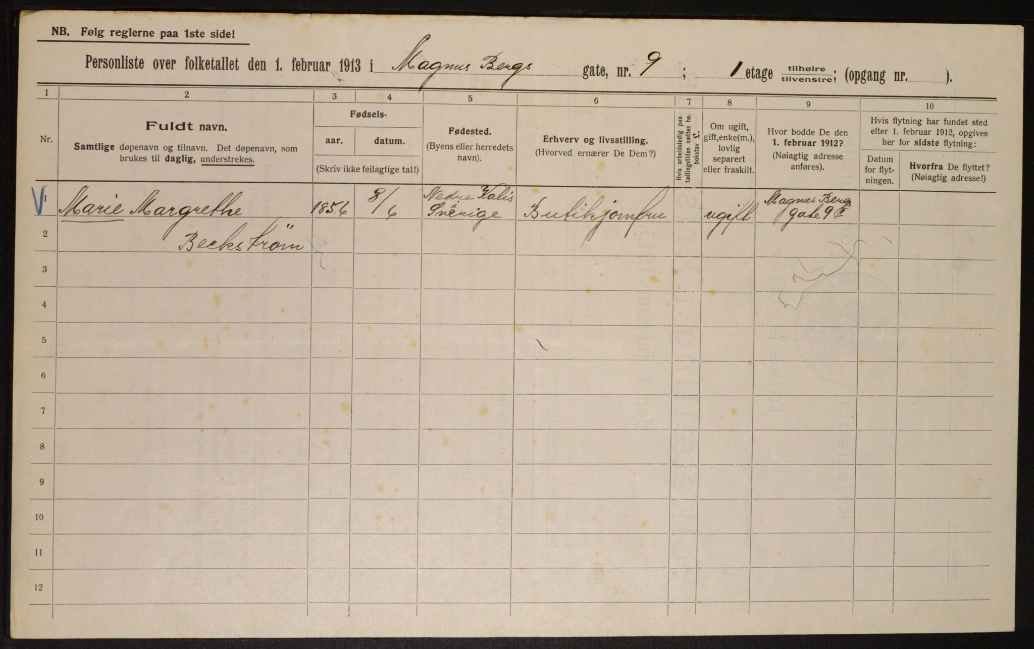 OBA, Municipal Census 1913 for Kristiania, 1913, p. 59027