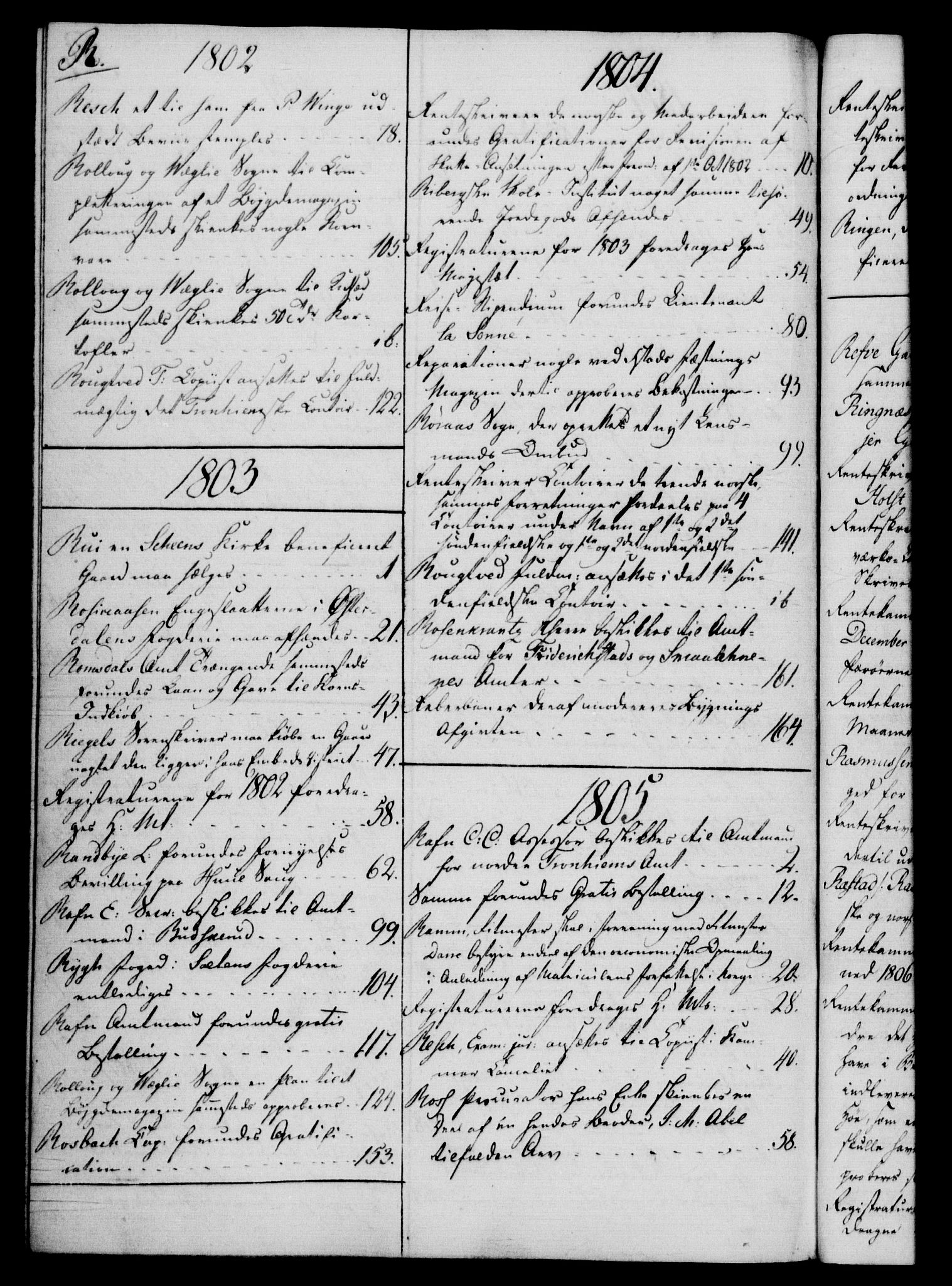 Rentekammeret, Kammerkanselliet, RA/EA-3111/G/Gf/Gfb/L0016: Register til norske relasjons- og resolusjonsprotokoller (merket RK 52.111), 1801-1814, p. 137