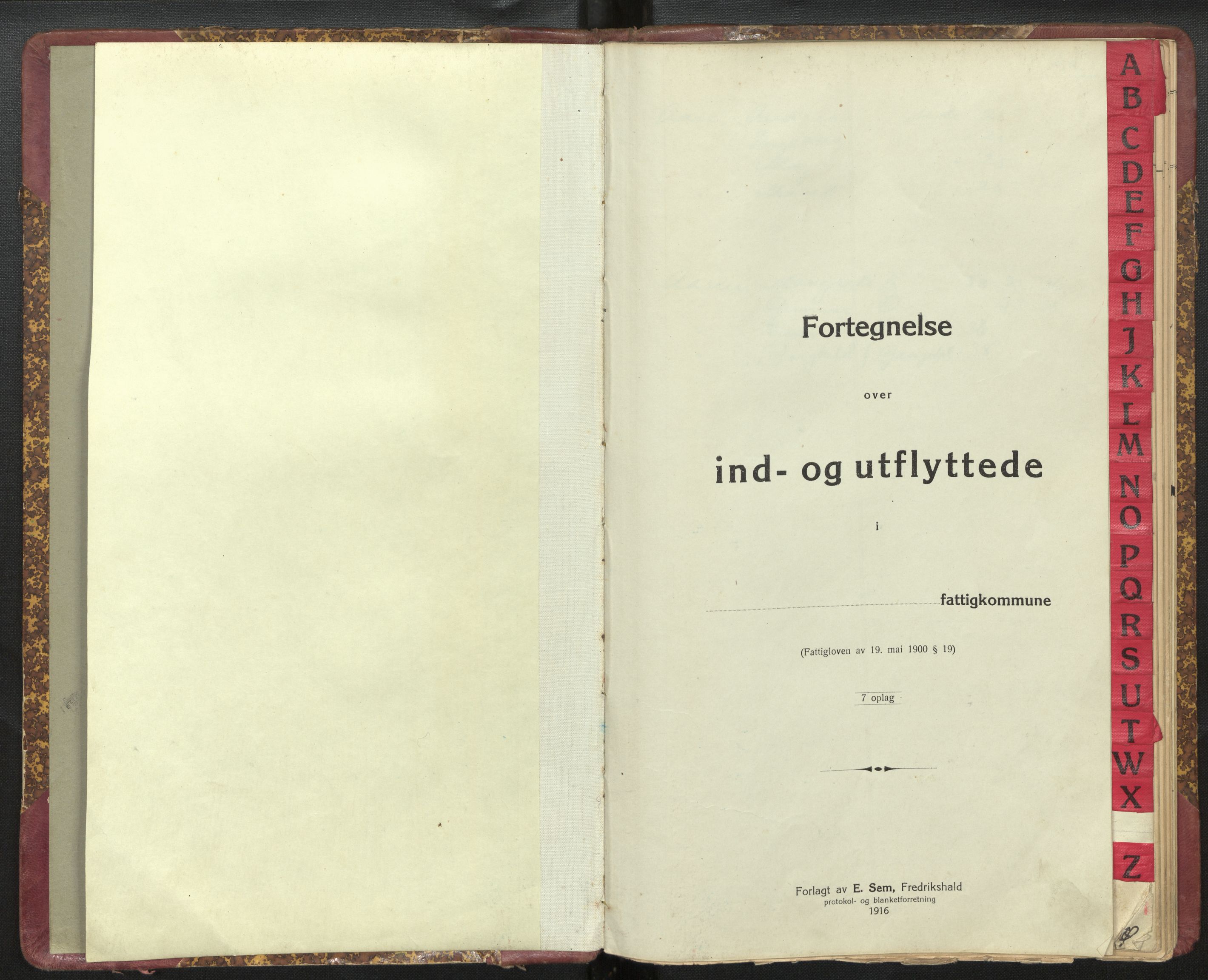 Lensmannen i Førde, AV/SAB-A-27401/0020/L0002: Protokoll over inn- og utflytte, 1918-1937