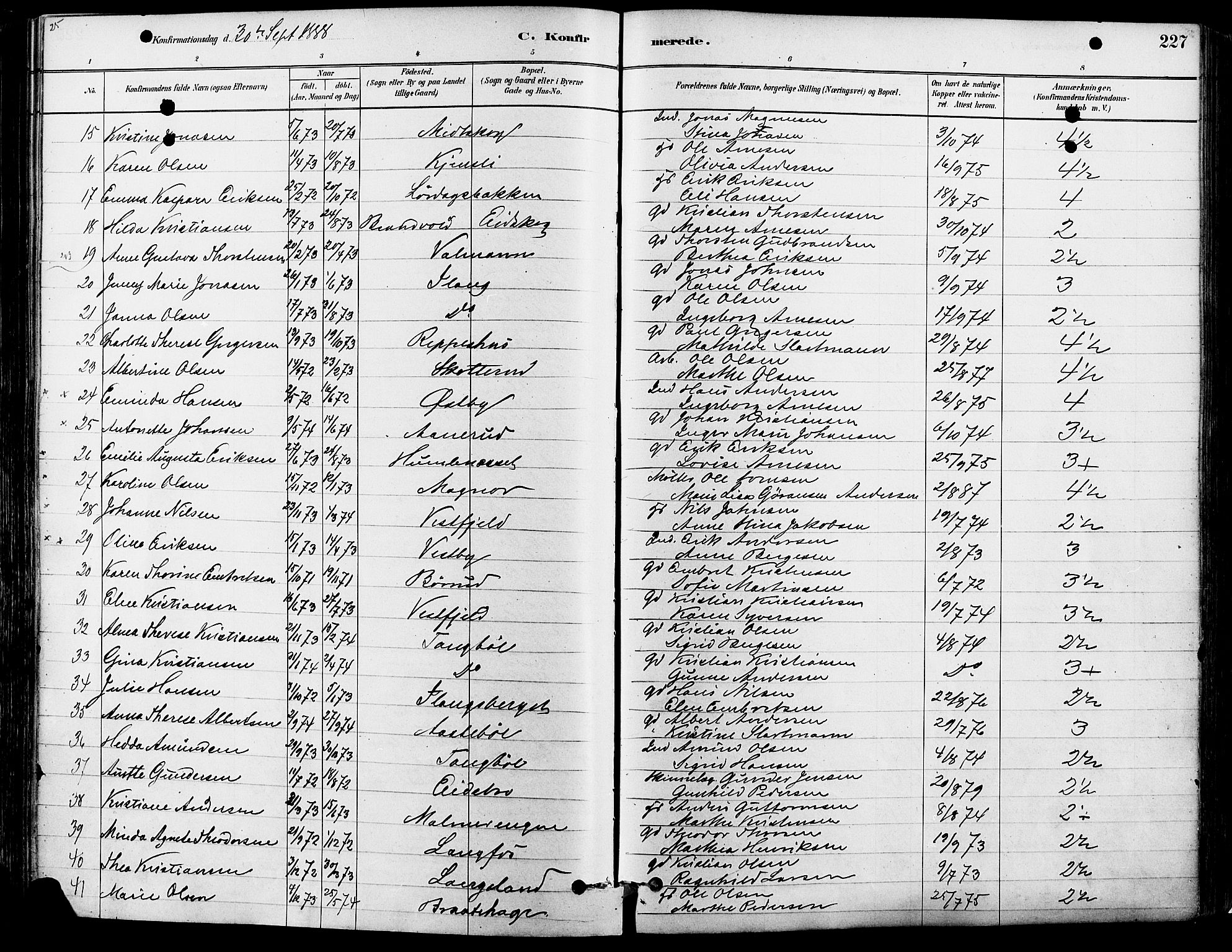 Eidskog prestekontor, AV/SAH-PREST-026/H/Ha/Haa/L0003: Parish register (official) no. 3, 1879-1892, p. 227