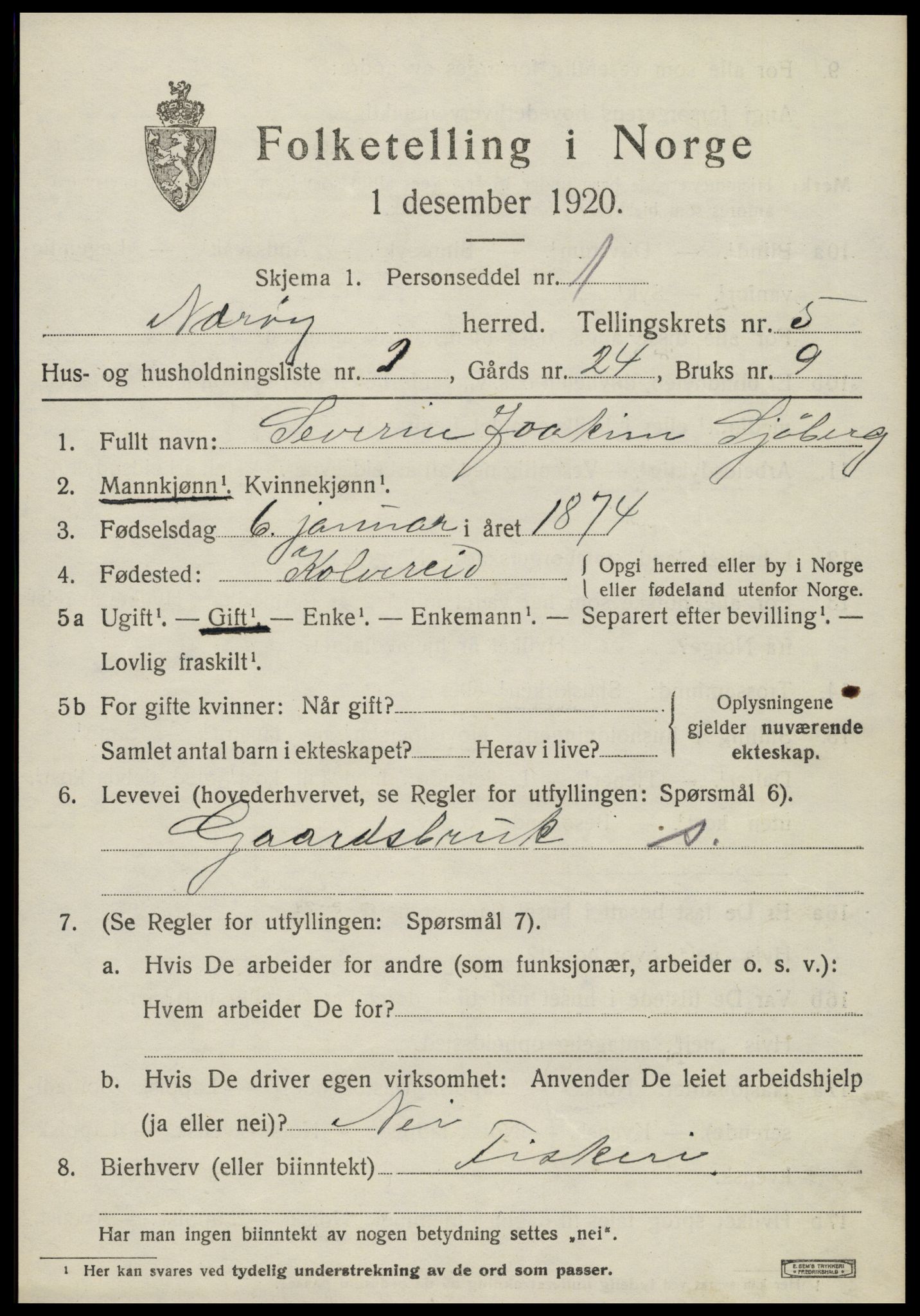 SAT, 1920 census for Nærøy, 1920, p. 2967