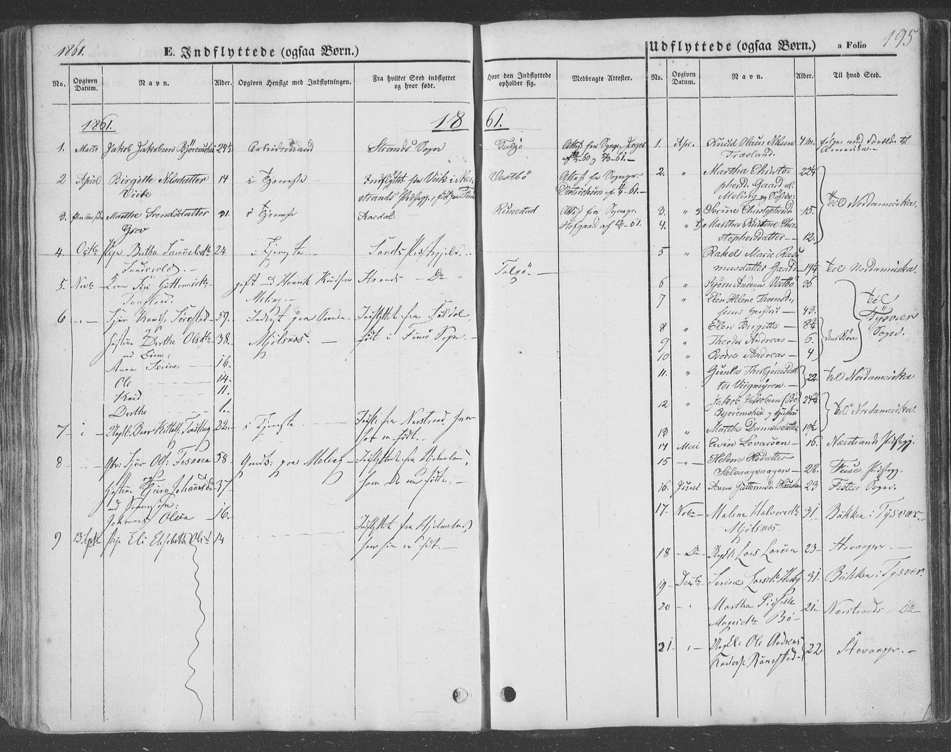 Finnøy sokneprestkontor, AV/SAST-A-101825/H/Ha/Haa/L0007: Parish register (official) no. A 7, 1847-1862, p. 195