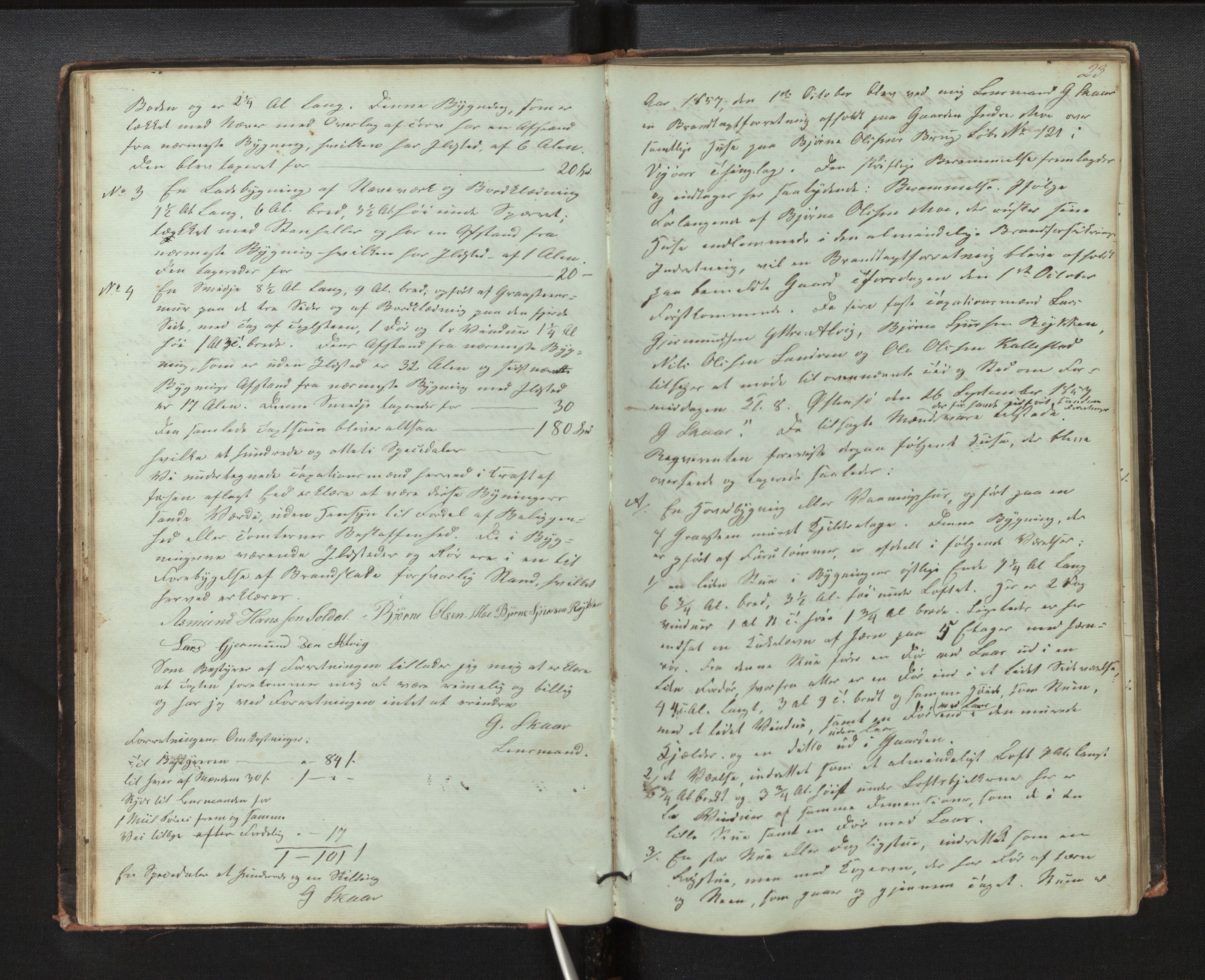Lensmannen i Kvam, AV/SAB-A-33201/0012/L0001: Branntakstprotokoll, 1851-1881, p. 22b-23a