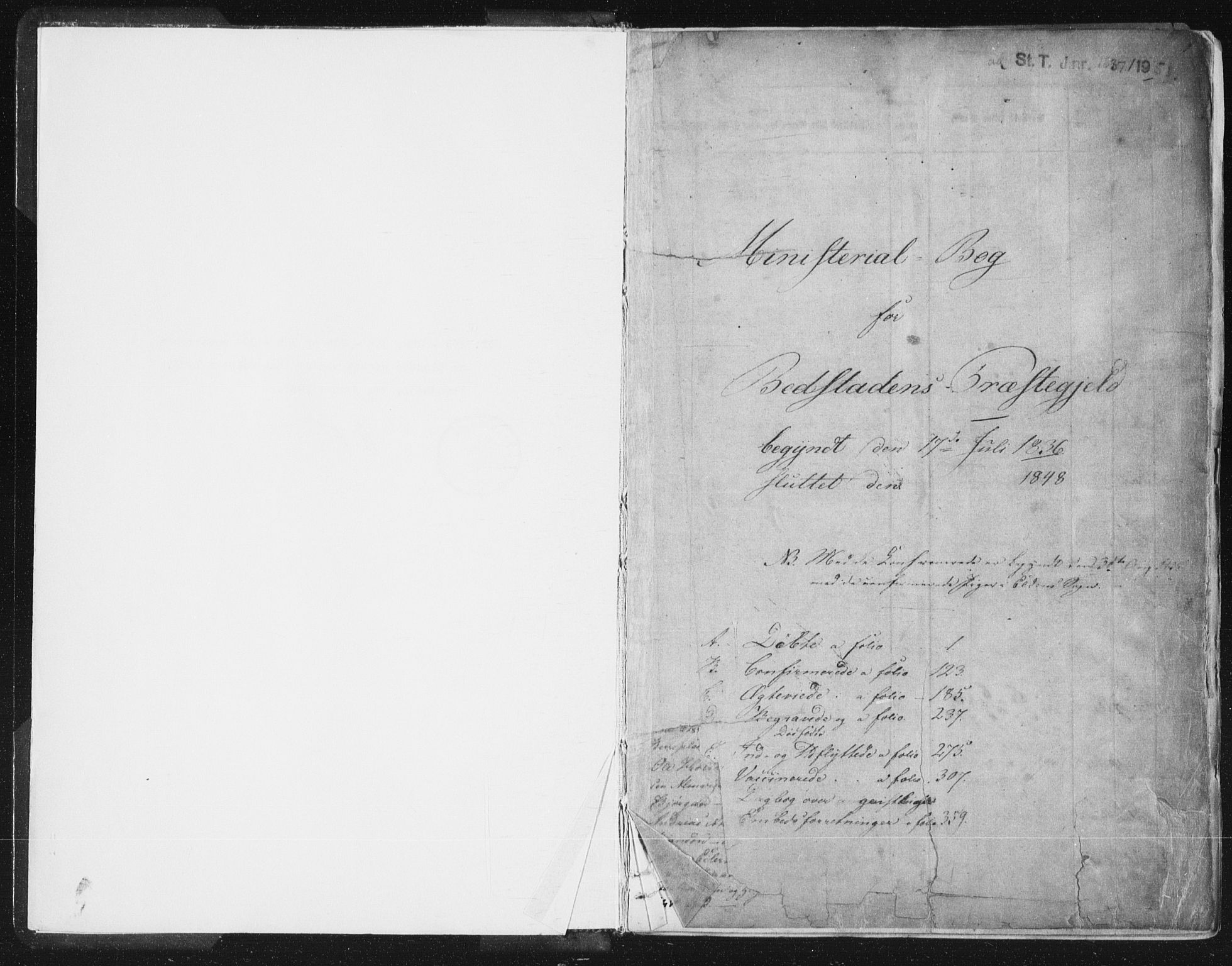 Ministerialprotokoller, klokkerbøker og fødselsregistre - Nord-Trøndelag, AV/SAT-A-1458/741/L0392: Parish register (official) no. 741A06, 1836-1848, p. 1