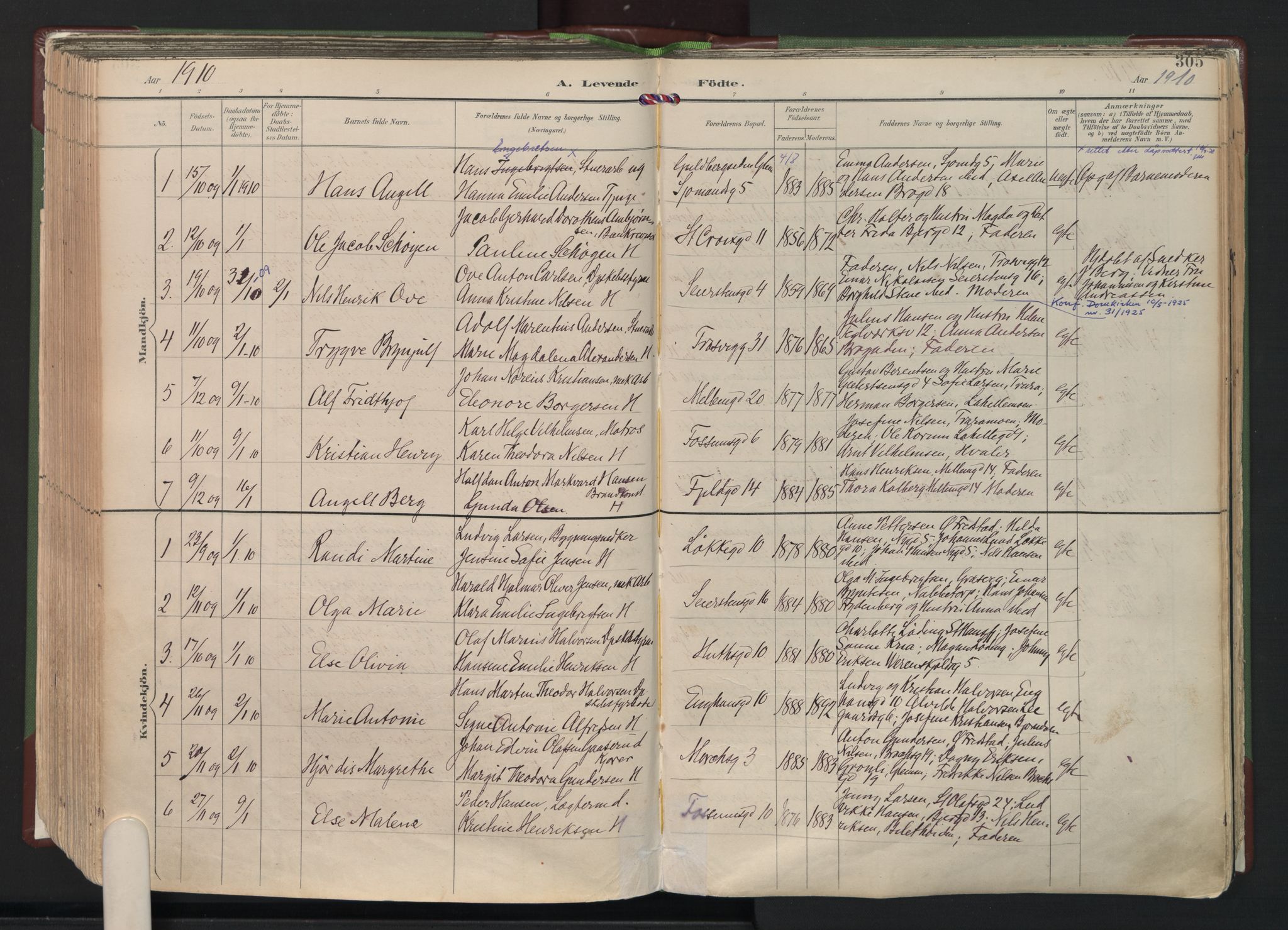 Fredrikstad domkirkes prestekontor Kirkebøker, SAO/A-10906/F/Fa/L0006: Parish register (official) no. I 6, 1894-1914, p. 305