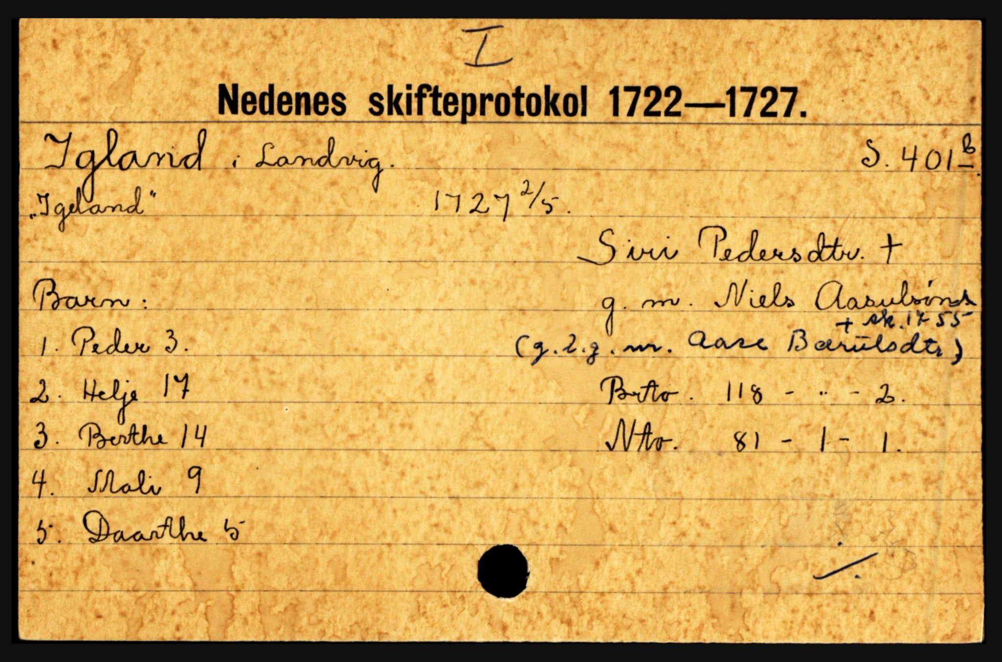 Nedenes sorenskriveri før 1824, AV/SAK-1221-0007/H, p. 13947