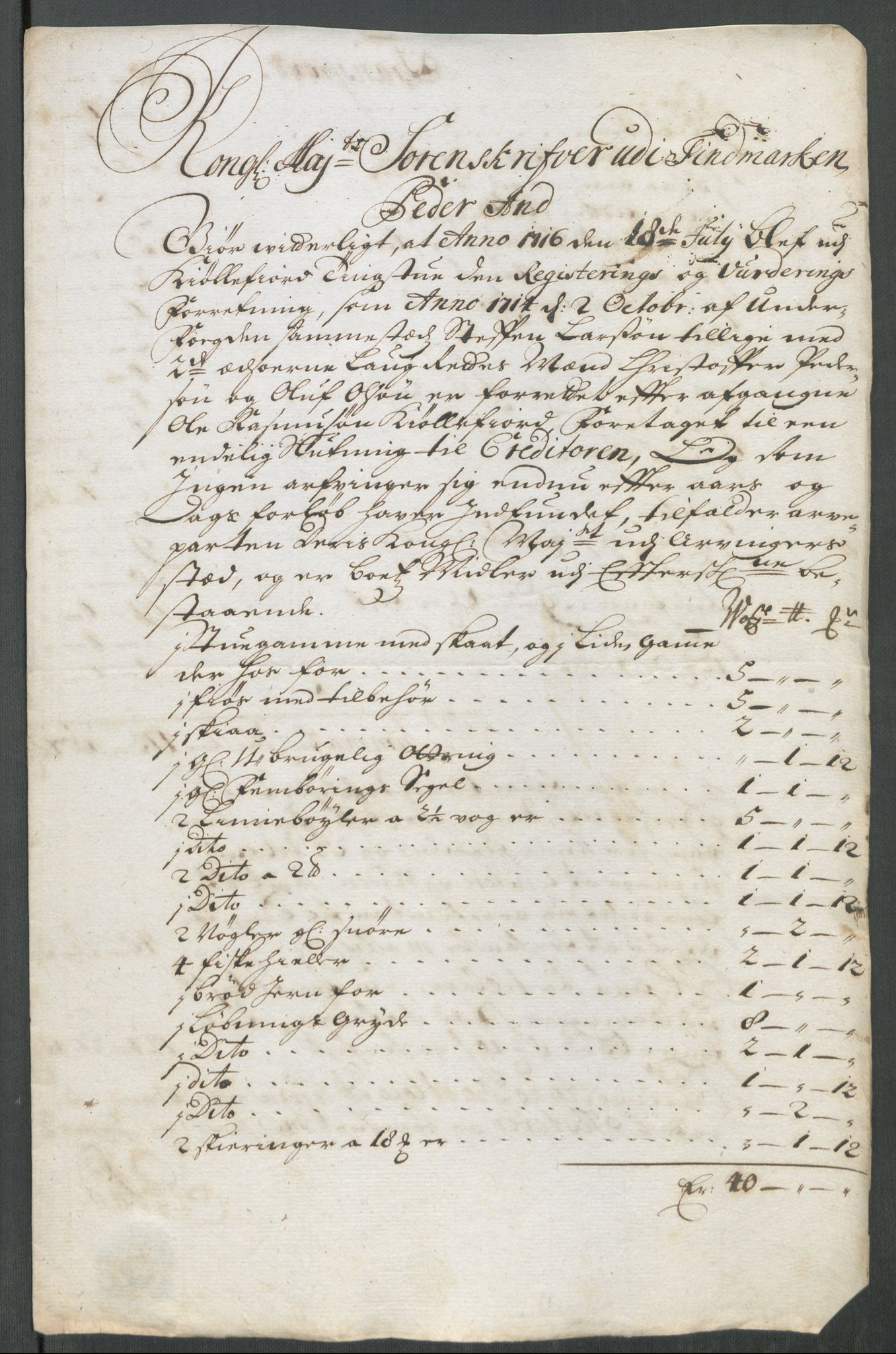 Rentekammeret inntil 1814, Reviderte regnskaper, Fogderegnskap, RA/EA-4092/R69/L4857: Fogderegnskap Finnmark/Vardøhus, 1716-1718, p. 144