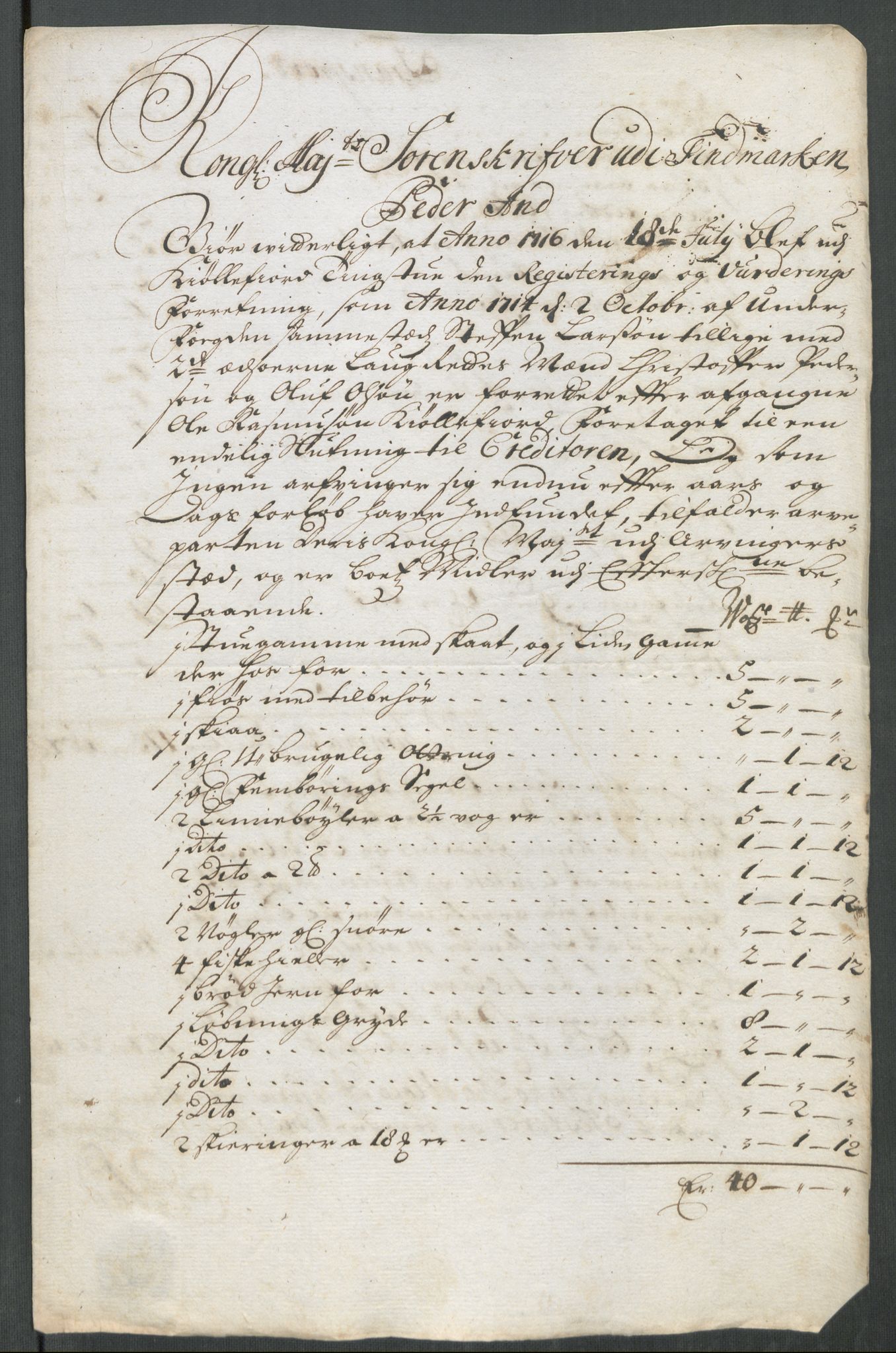 Rentekammeret inntil 1814, Reviderte regnskaper, Fogderegnskap, AV/RA-EA-4092/R69/L4857: Fogderegnskap Finnmark/Vardøhus, 1716-1718, p. 144