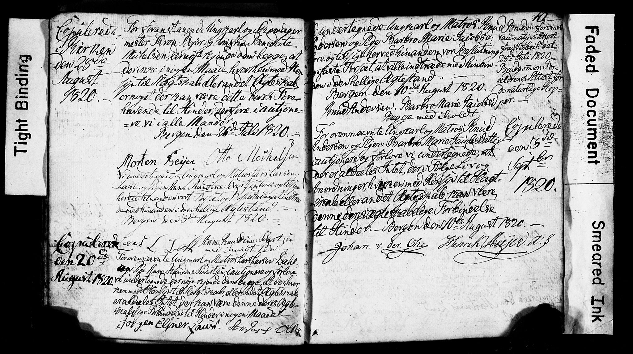 Domkirken sokneprestembete, AV/SAB-A-74801: Best man's statements no. II.5.2, 1820-1832, p. 10