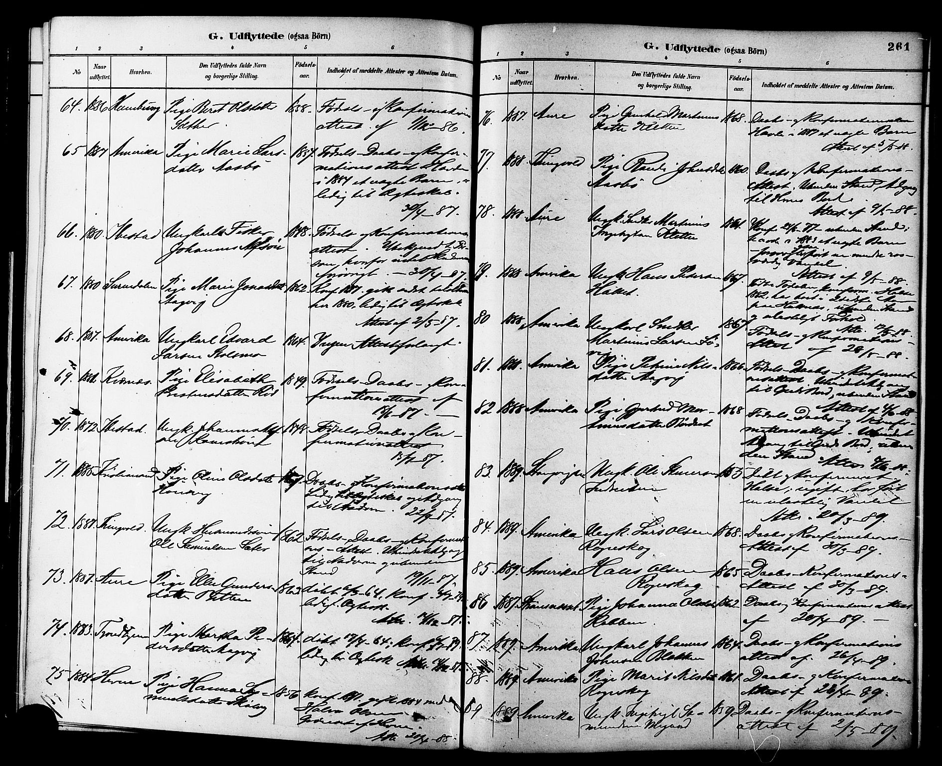 Ministerialprotokoller, klokkerbøker og fødselsregistre - Møre og Romsdal, SAT/A-1454/576/L0885: Parish register (official) no. 576A03, 1880-1898, p. 261