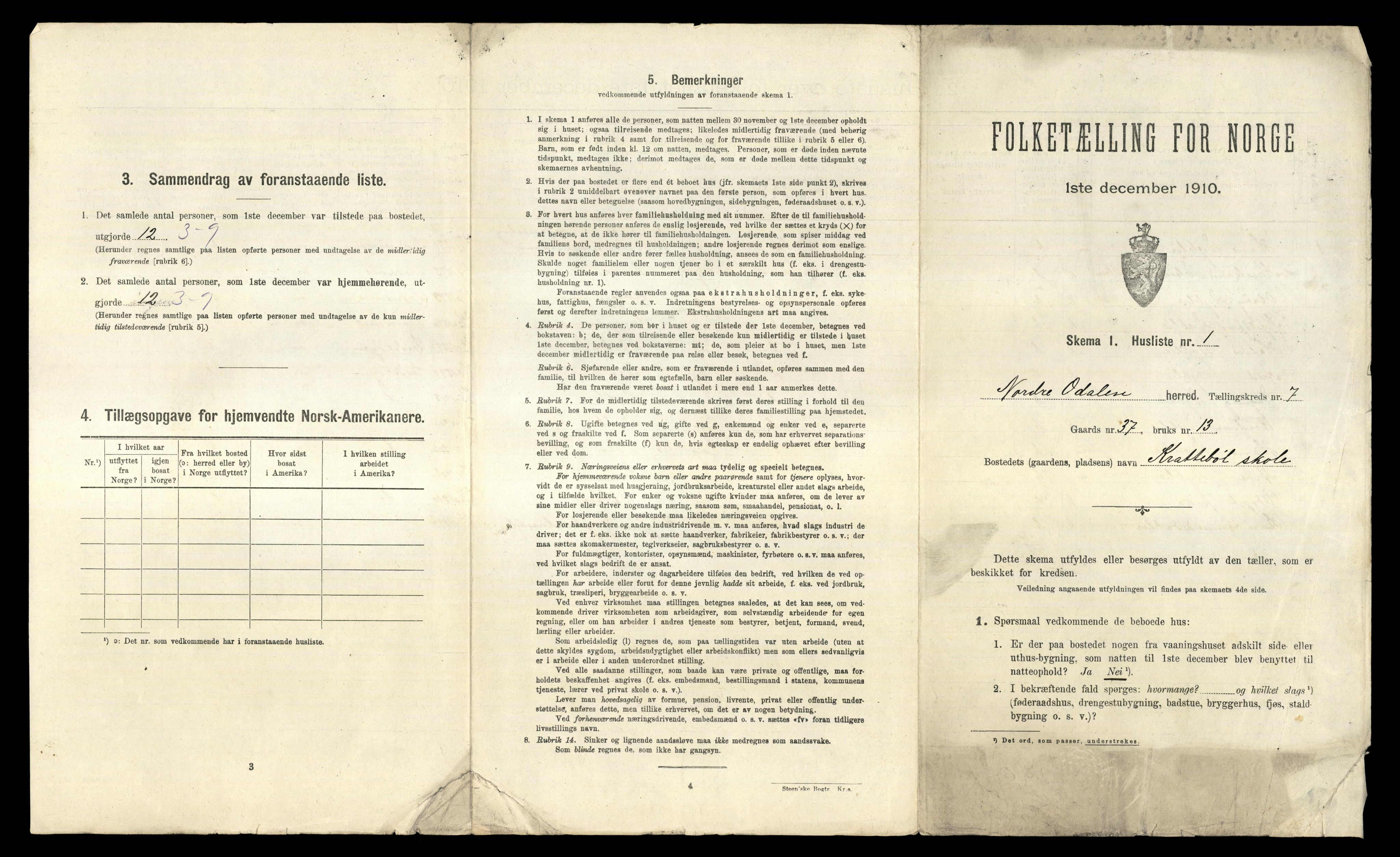 RA, 1910 census for Nord-Odal, 1910, p. 783