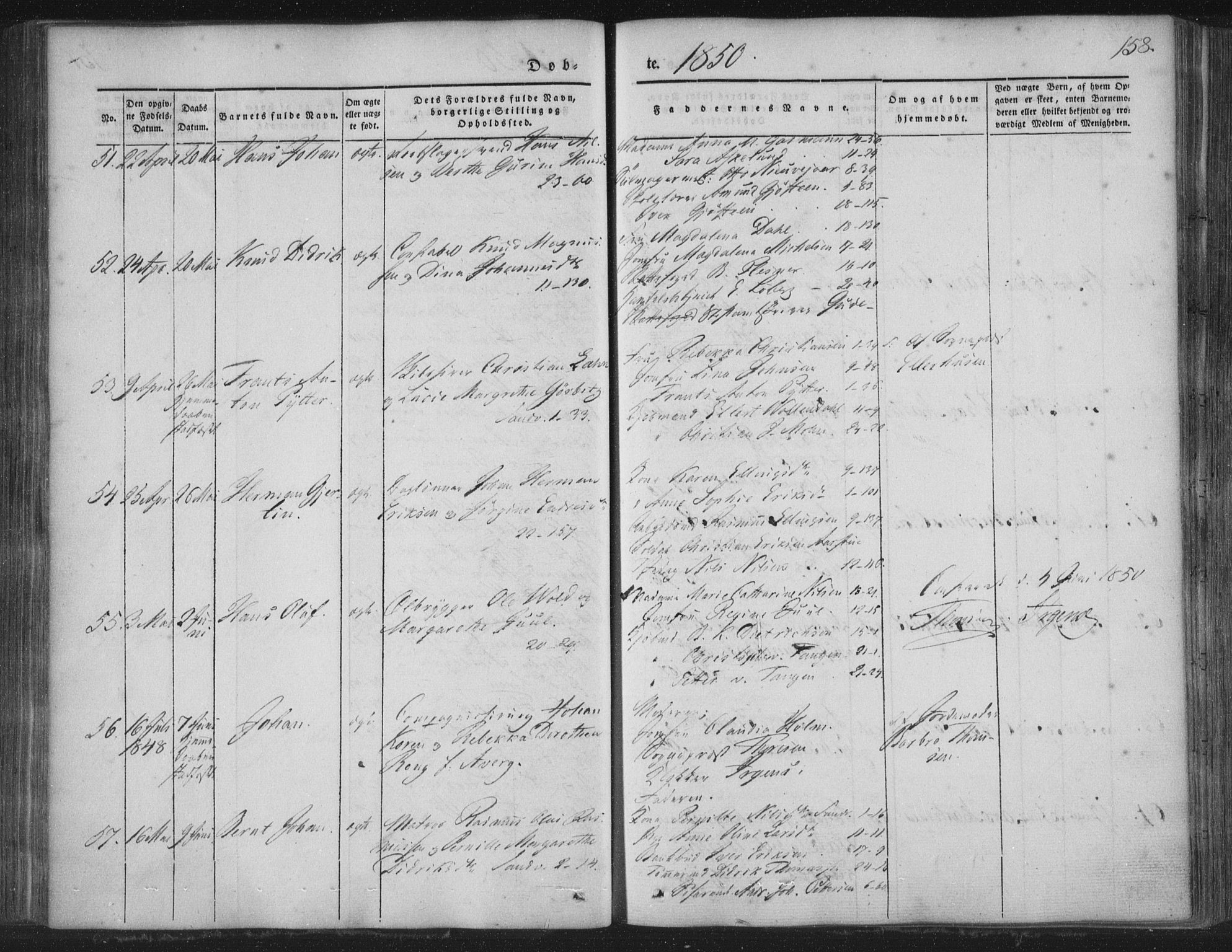 Korskirken sokneprestembete, SAB/A-76101/H/Haa/L0016: Parish register (official) no. B 2, 1841-1851, p. 158
