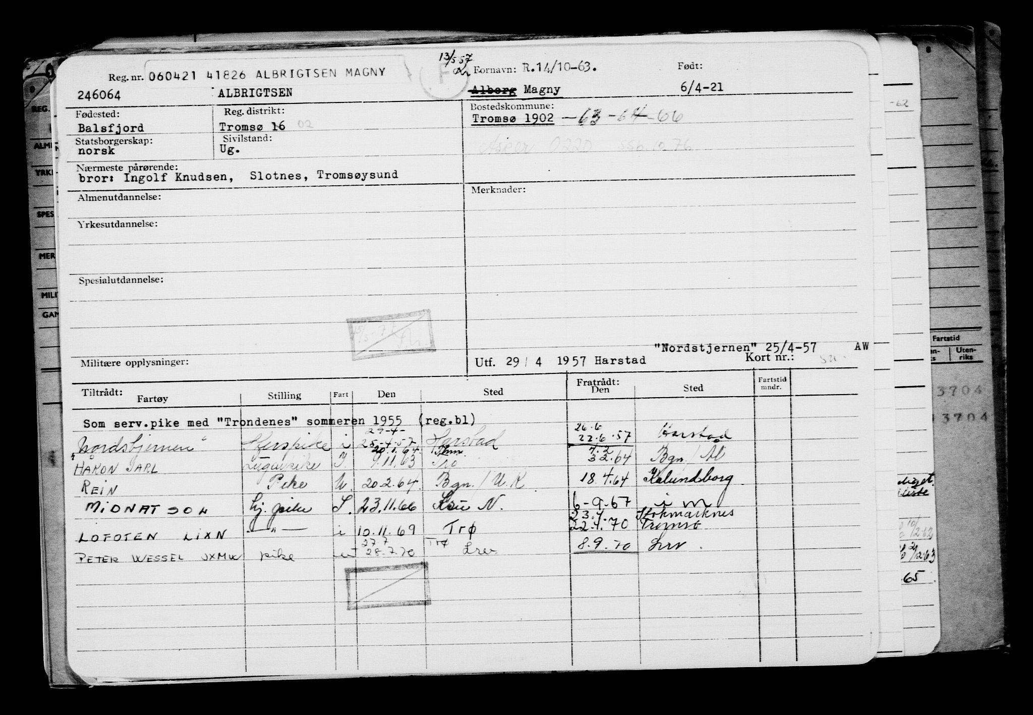 Direktoratet for sjømenn, AV/RA-S-3545/G/Gb/L0192: Hovedkort, 1921, p. 142