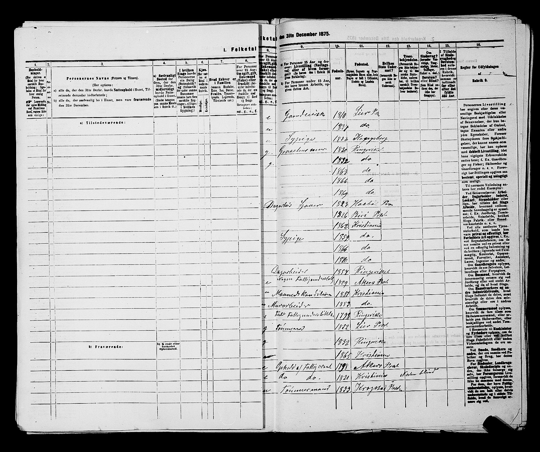 RA, 1875 census for 0301 Kristiania, 1875, p. 5370