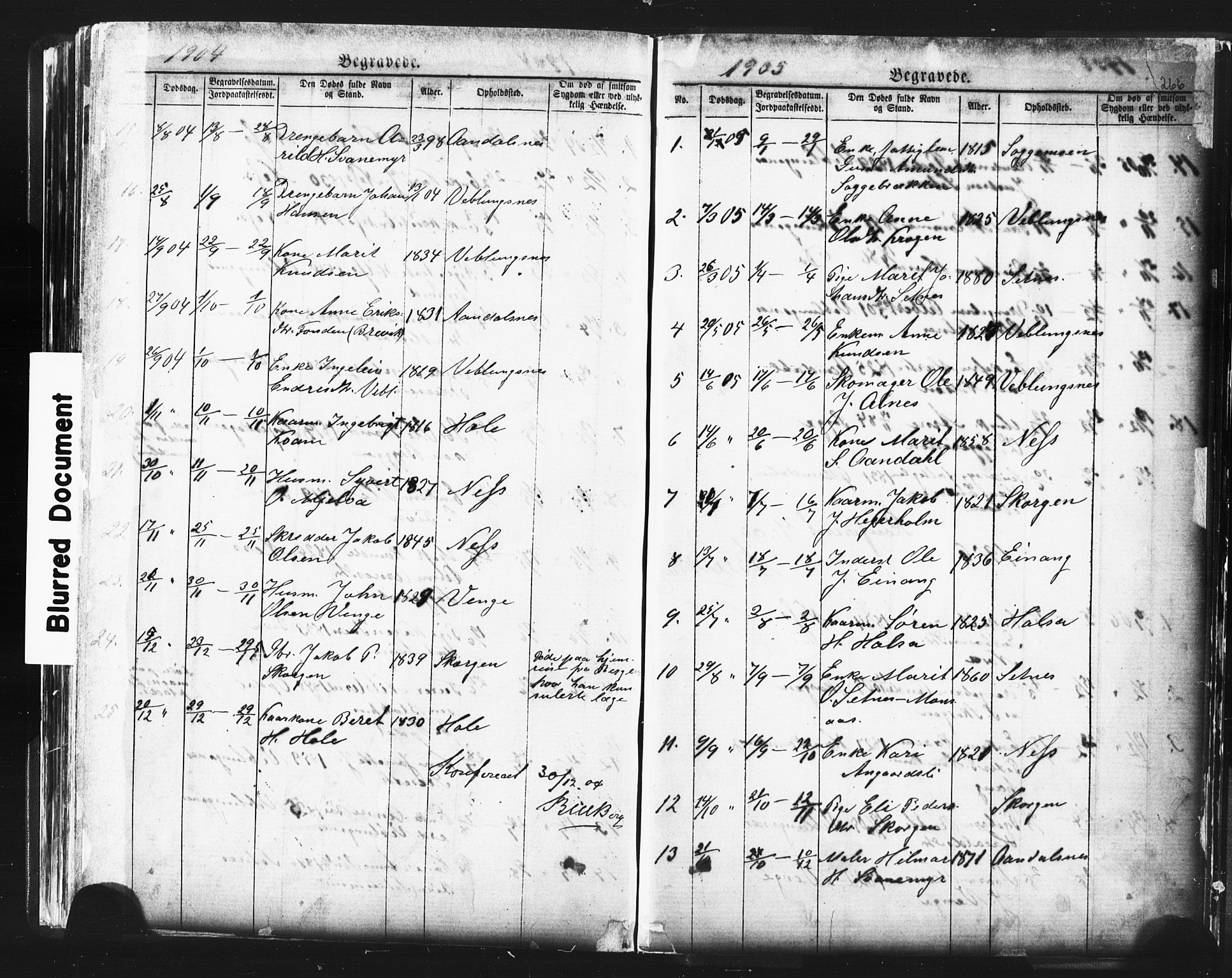 Ministerialprotokoller, klokkerbøker og fødselsregistre - Møre og Romsdal, SAT/A-1454/544/L0580: Parish register (copy) no. 544C02, 1867-1909, p. 266