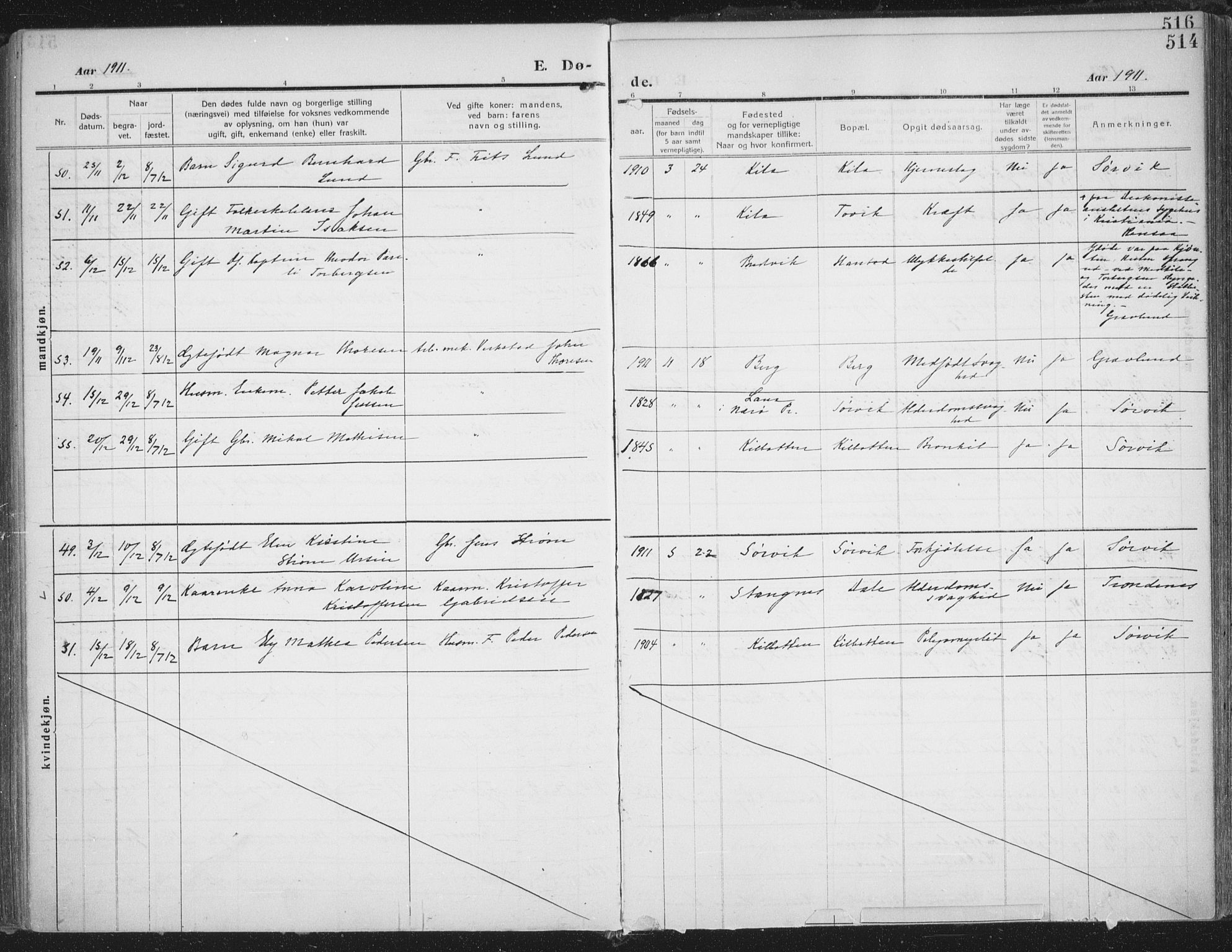 Trondenes sokneprestkontor, SATØ/S-1319/H/Ha/L0018kirke: Parish register (official) no. 18, 1909-1918, p. 514