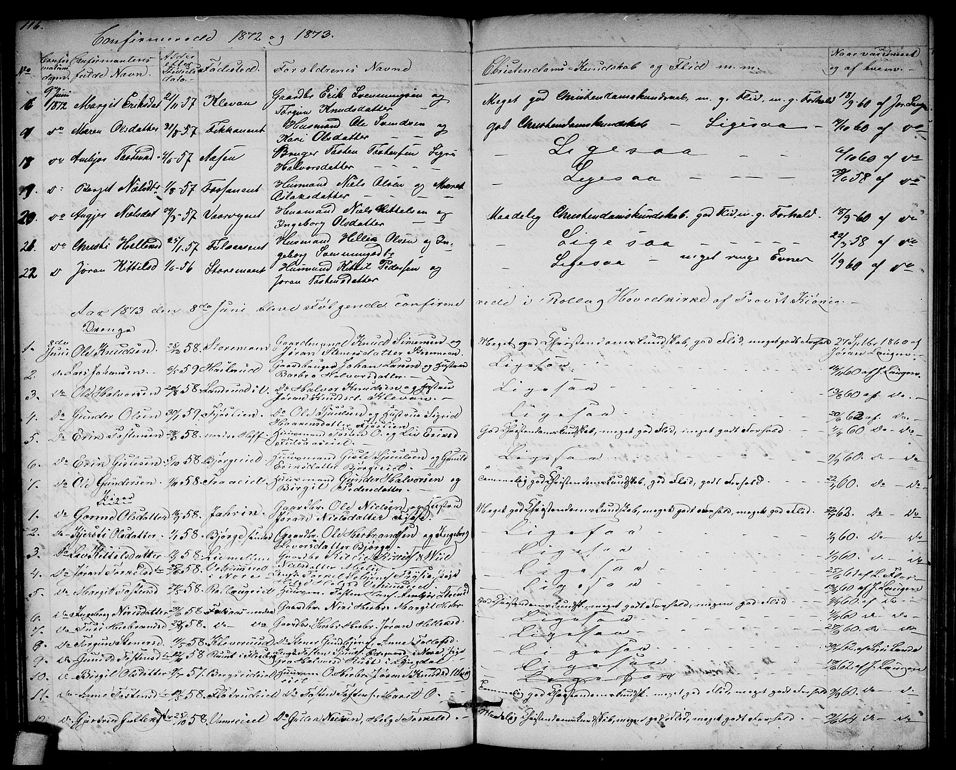 Rollag kirkebøker, AV/SAKO-A-240/G/Ga/L0003: Parish register (copy) no. I 3, 1856-1887, p. 116