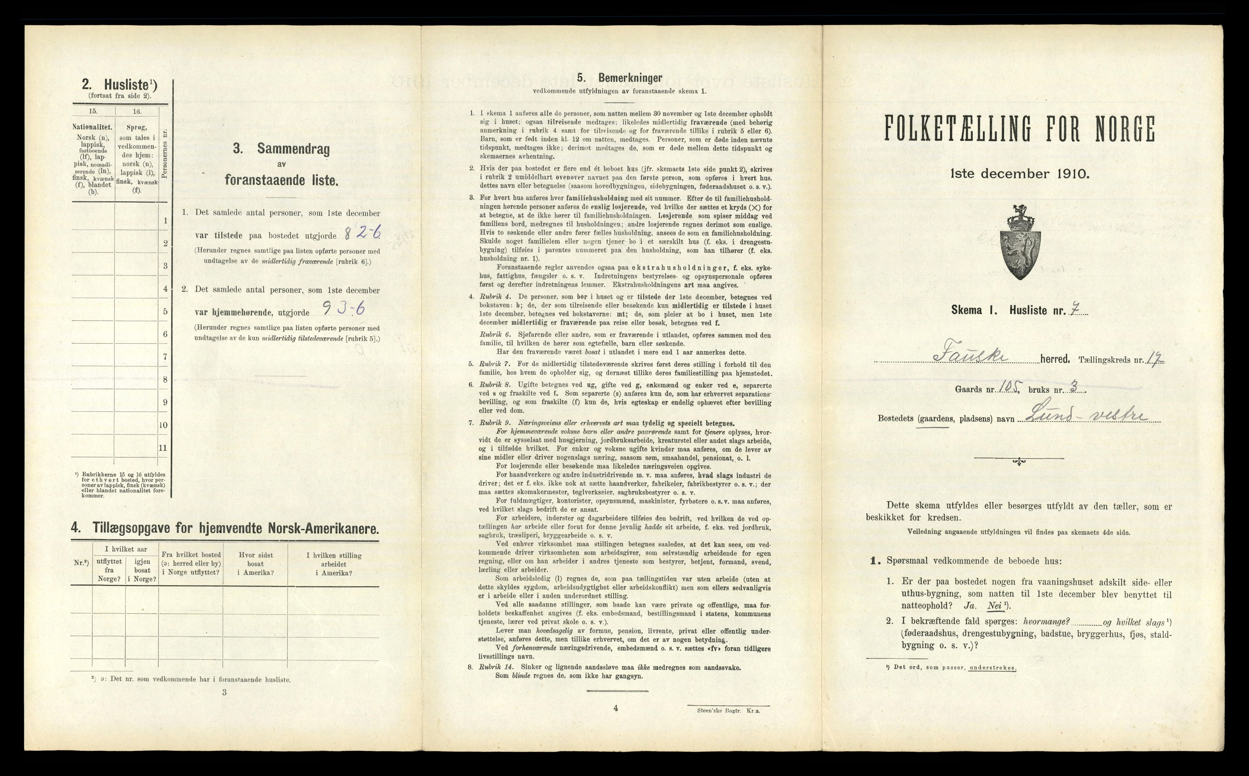 RA, 1910 census for Fauske, 1910, p. 1056