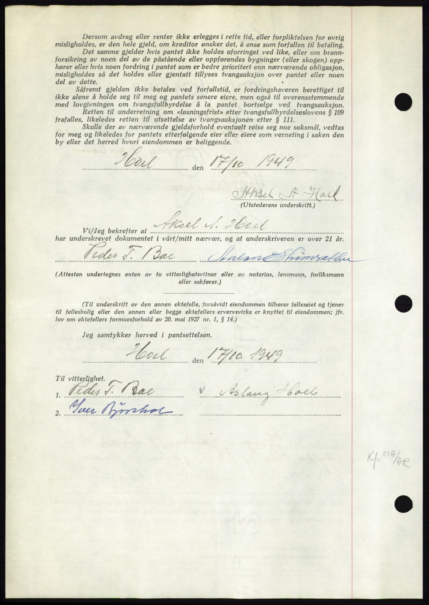 Nordmøre sorenskriveri, AV/SAT-A-4132/1/2/2Ca: Mortgage book no. B103, 1949-1950, Diary no: : 3081/1949