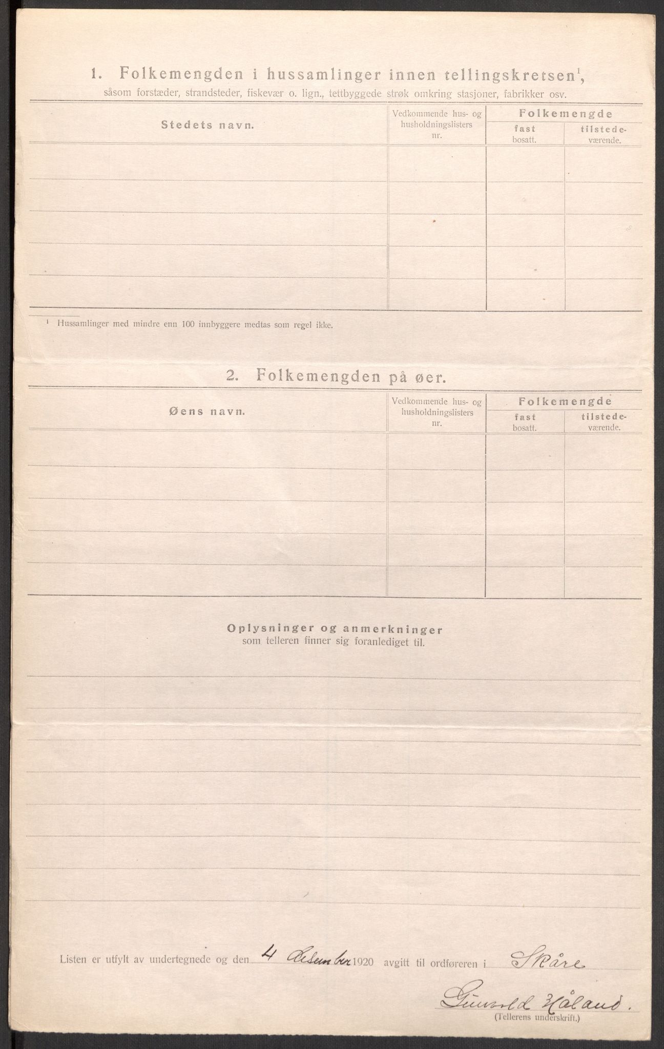 SAST, 1920 census for Skåre, 1920, p. 40