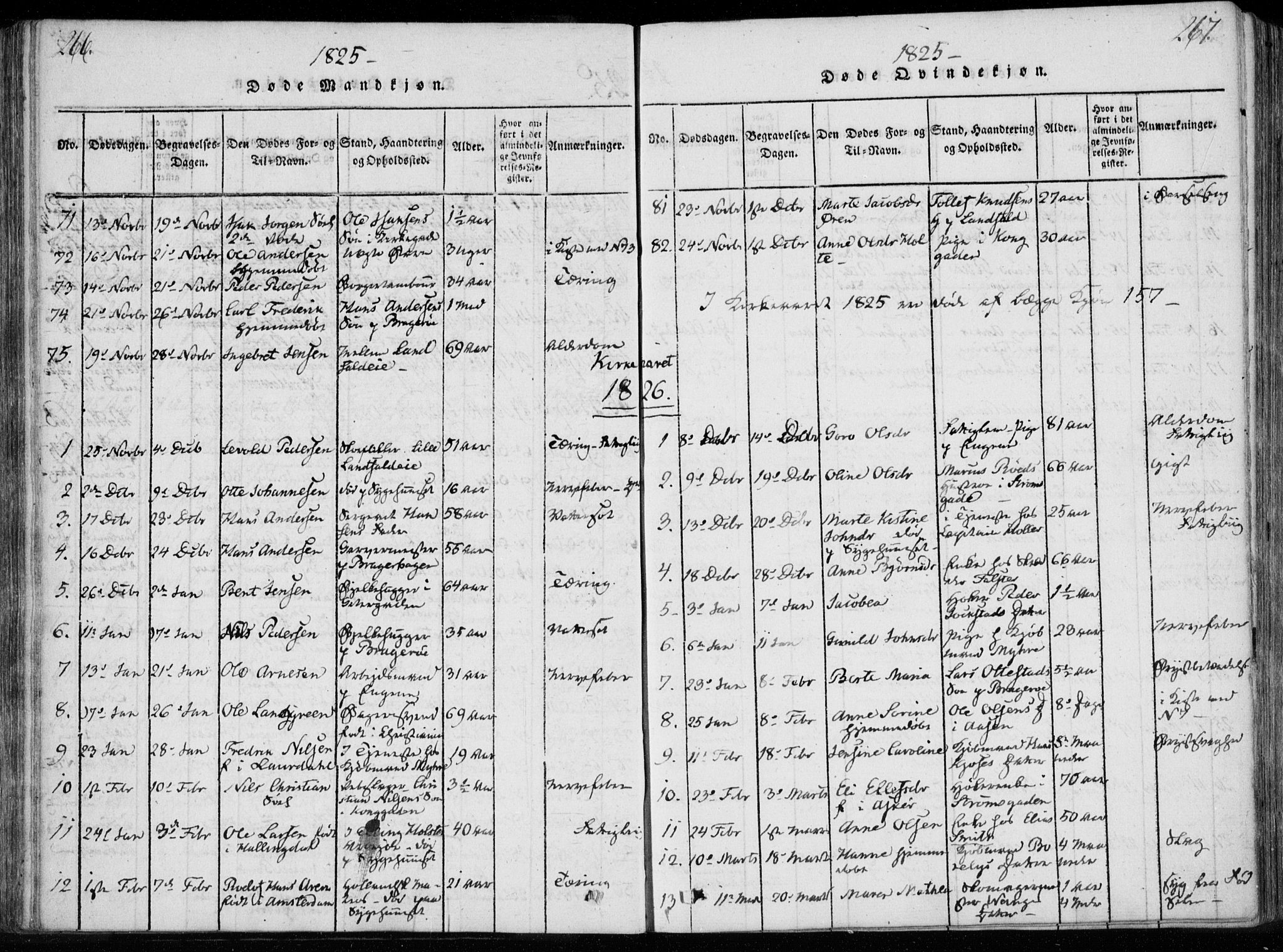 Bragernes kirkebøker, SAKO/A-6/F/Fa/L0007: Parish register (official) no. I 7, 1815-1829, p. 266-267