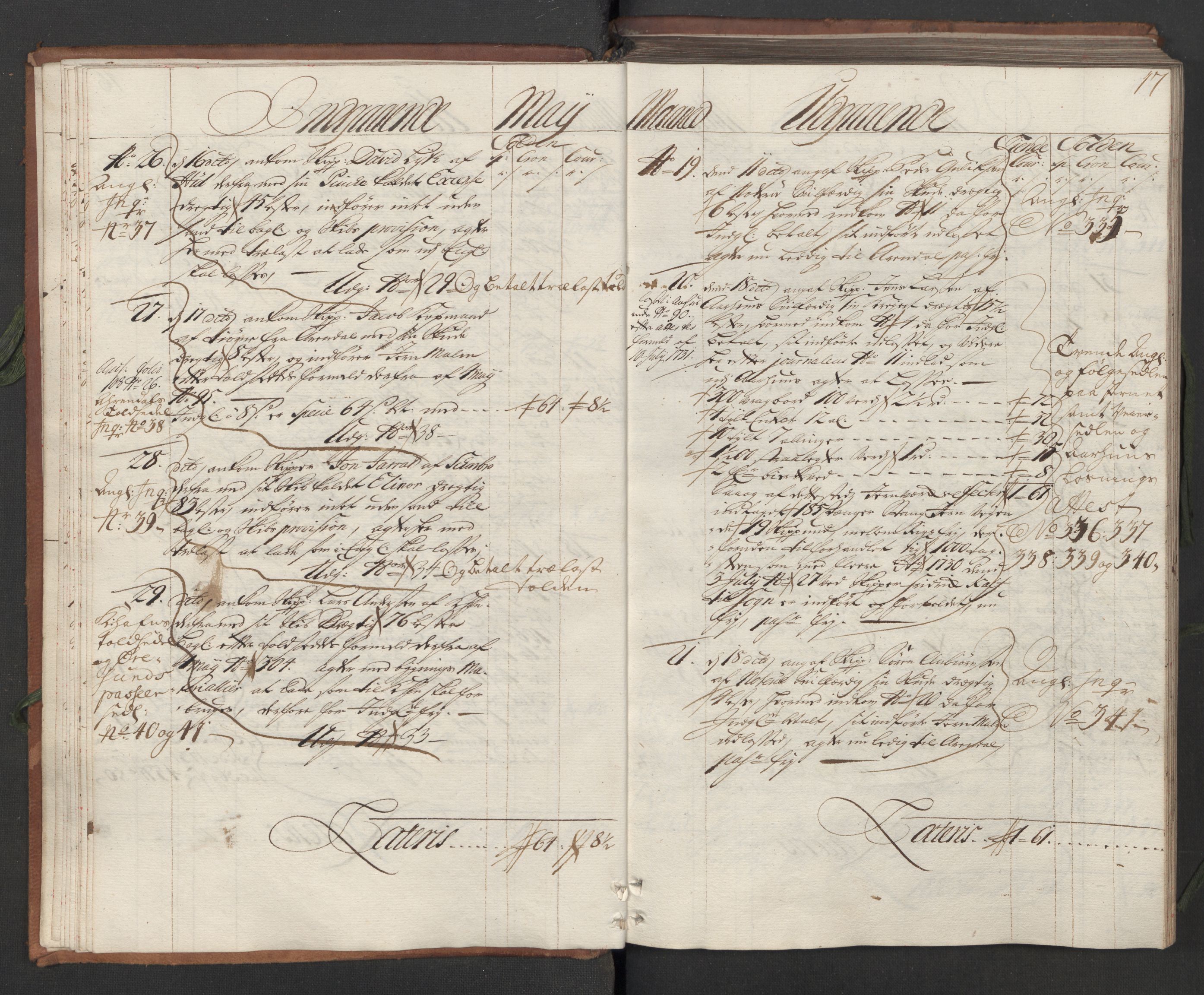 Generaltollkammeret, tollregnskaper, AV/RA-EA-5490/R05/L0012/0001: Tollregnskaper Moss, Son, Krokstad / Hovedtollbok, 1731, p. 16b-17a