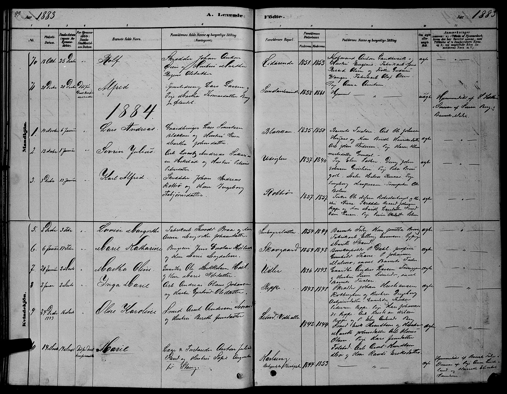 Ministerialprotokoller, klokkerbøker og fødselsregistre - Sør-Trøndelag, SAT/A-1456/606/L0312: Parish register (copy) no. 606C08, 1878-1894, p. 93