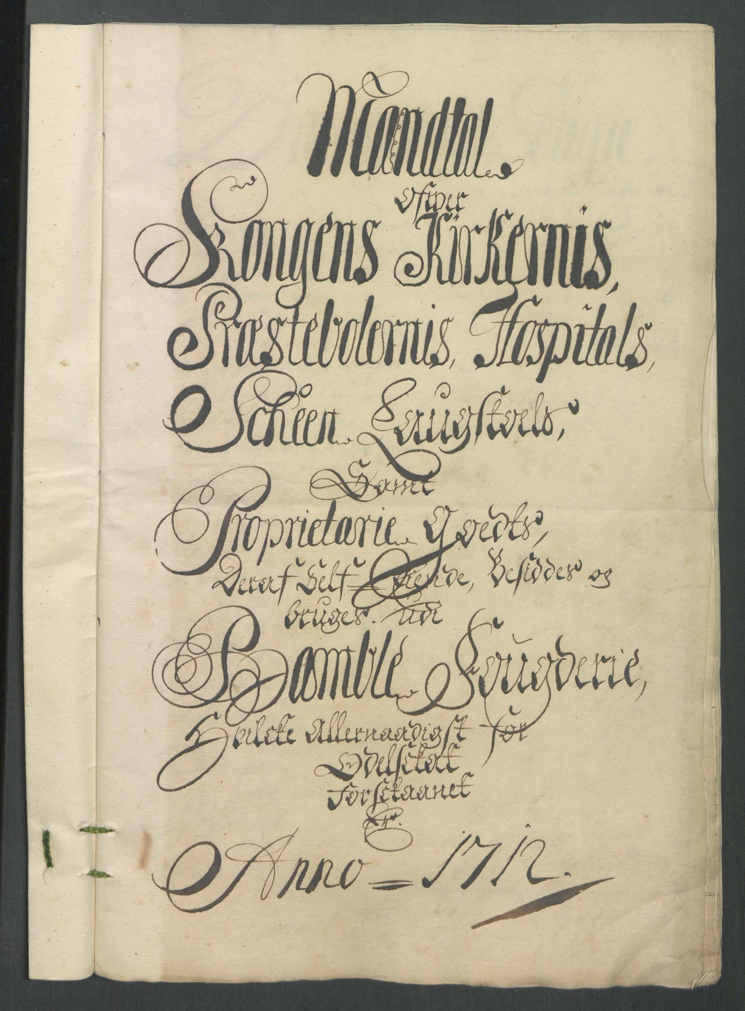 Rentekammeret inntil 1814, Reviderte regnskaper, Fogderegnskap, RA/EA-4092/R36/L2123: Fogderegnskap Øvre og Nedre Telemark og Bamble, 1712, p. 343