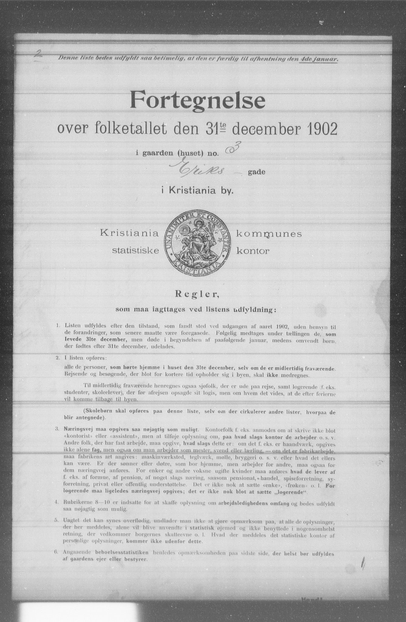 OBA, Municipal Census 1902 for Kristiania, 1902, p. 4201