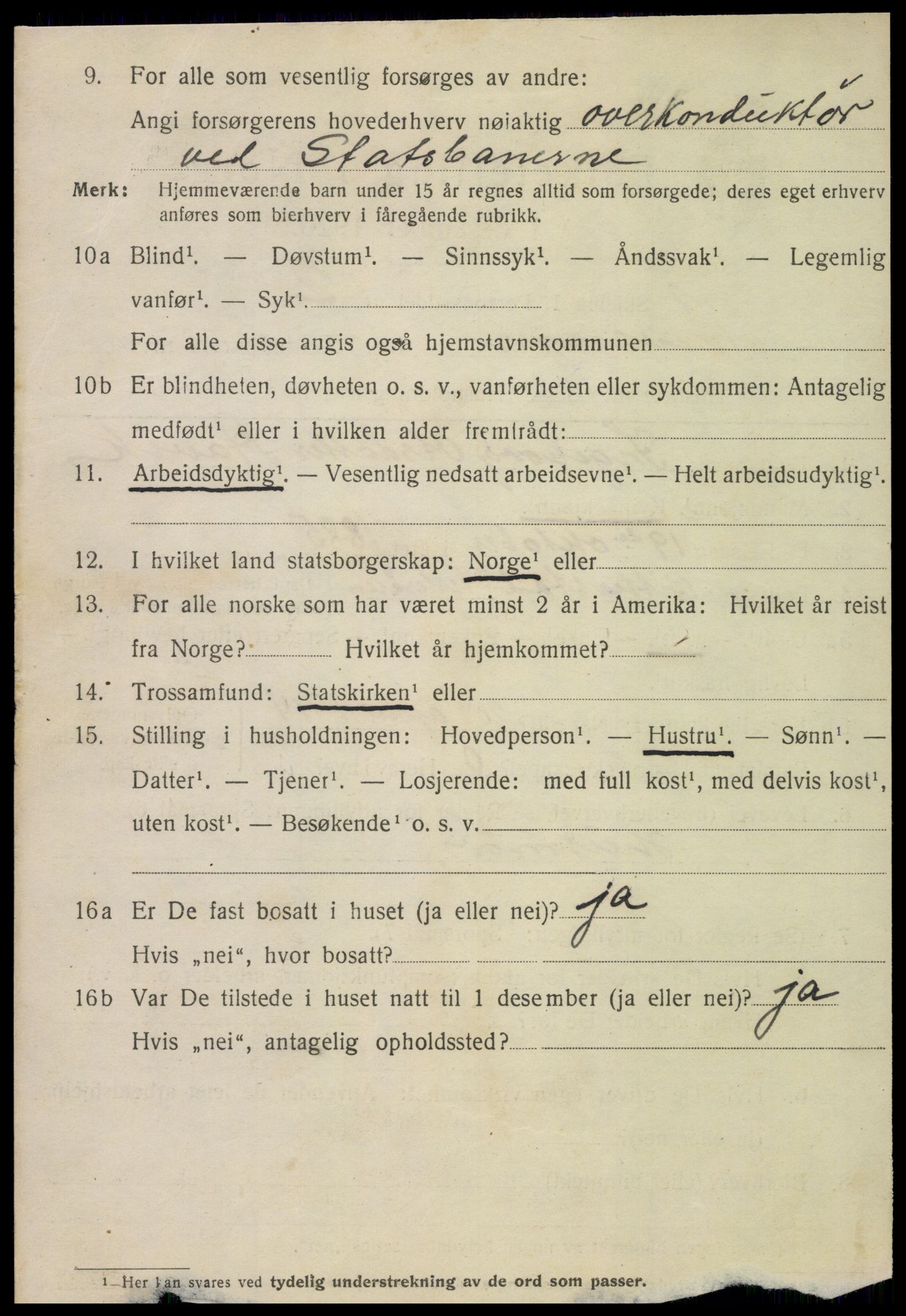 SAT, 1920 census for Levanger town, 1920, p. 2787