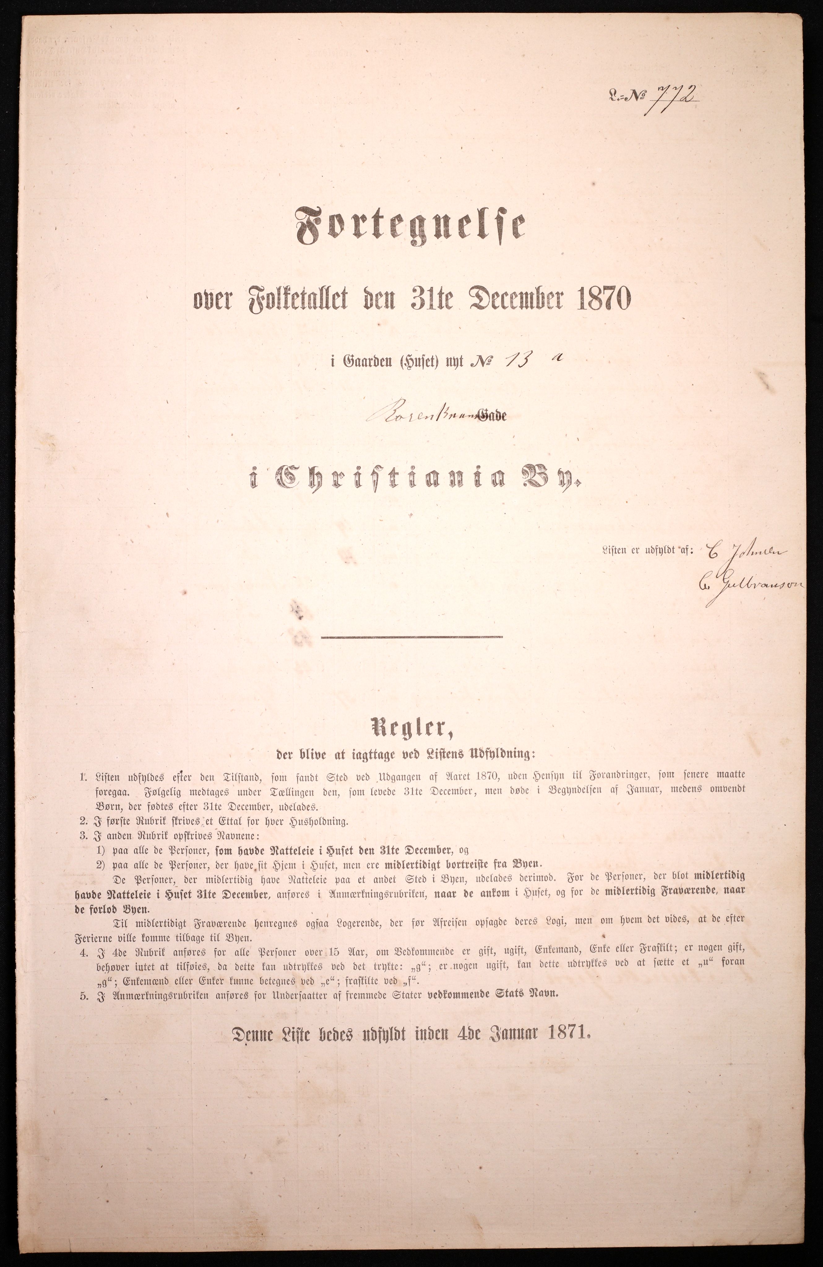 RA, 1870 census for 0301 Kristiania, 1870, p. 2899