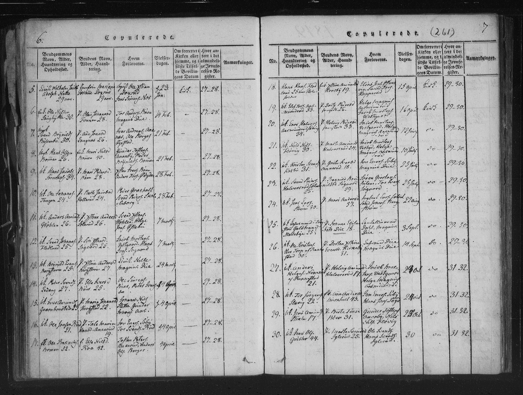 Aremark prestekontor Kirkebøker, SAO/A-10899/F/Fc/L0001: Parish register (official) no. III 1, 1814-1834, p. 6-7