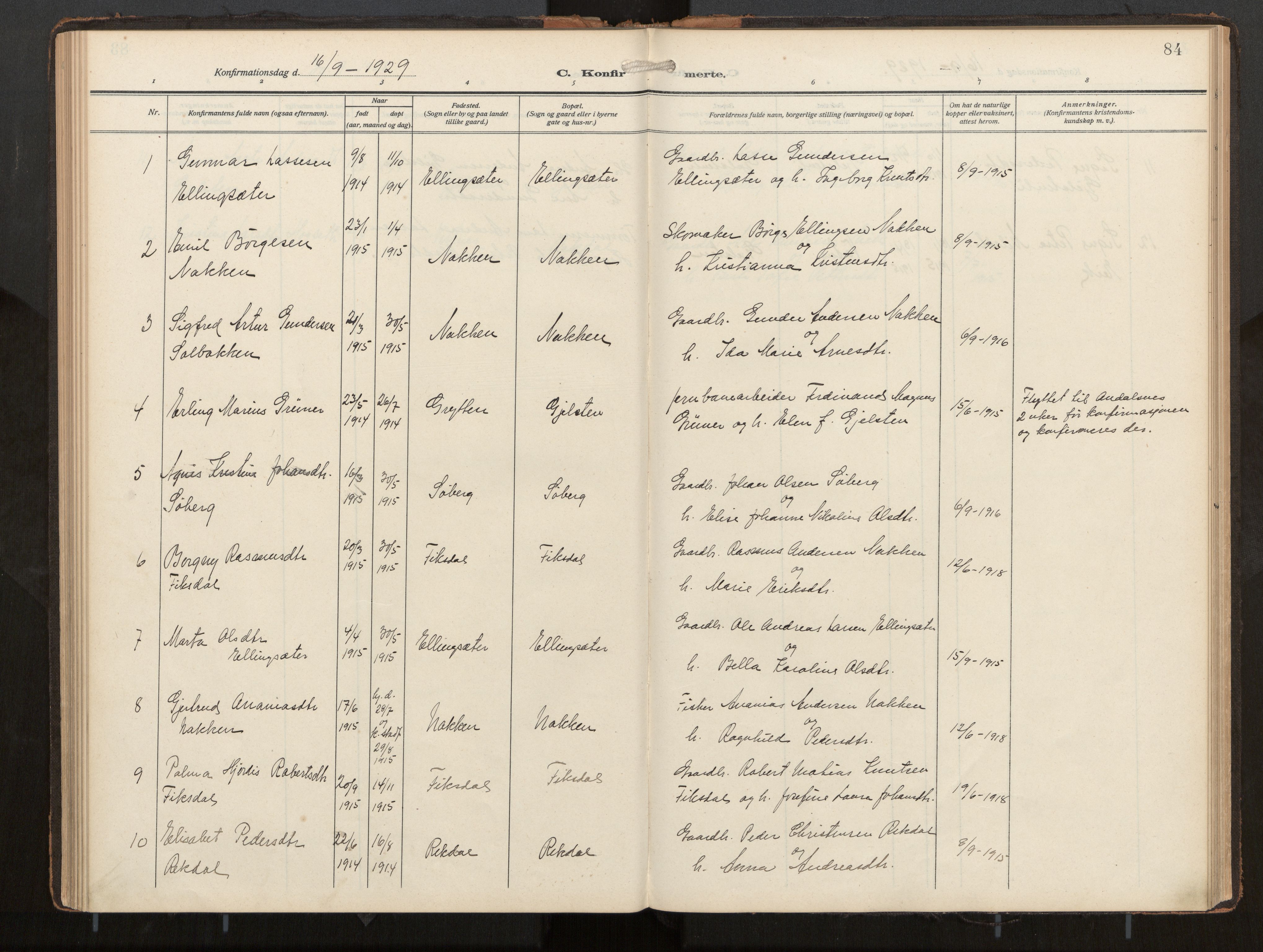 Ministerialprotokoller, klokkerbøker og fødselsregistre - Møre og Romsdal, AV/SAT-A-1454/540/L0540b: Parish register (official) no. 540A03, 1909-1932, p. 84