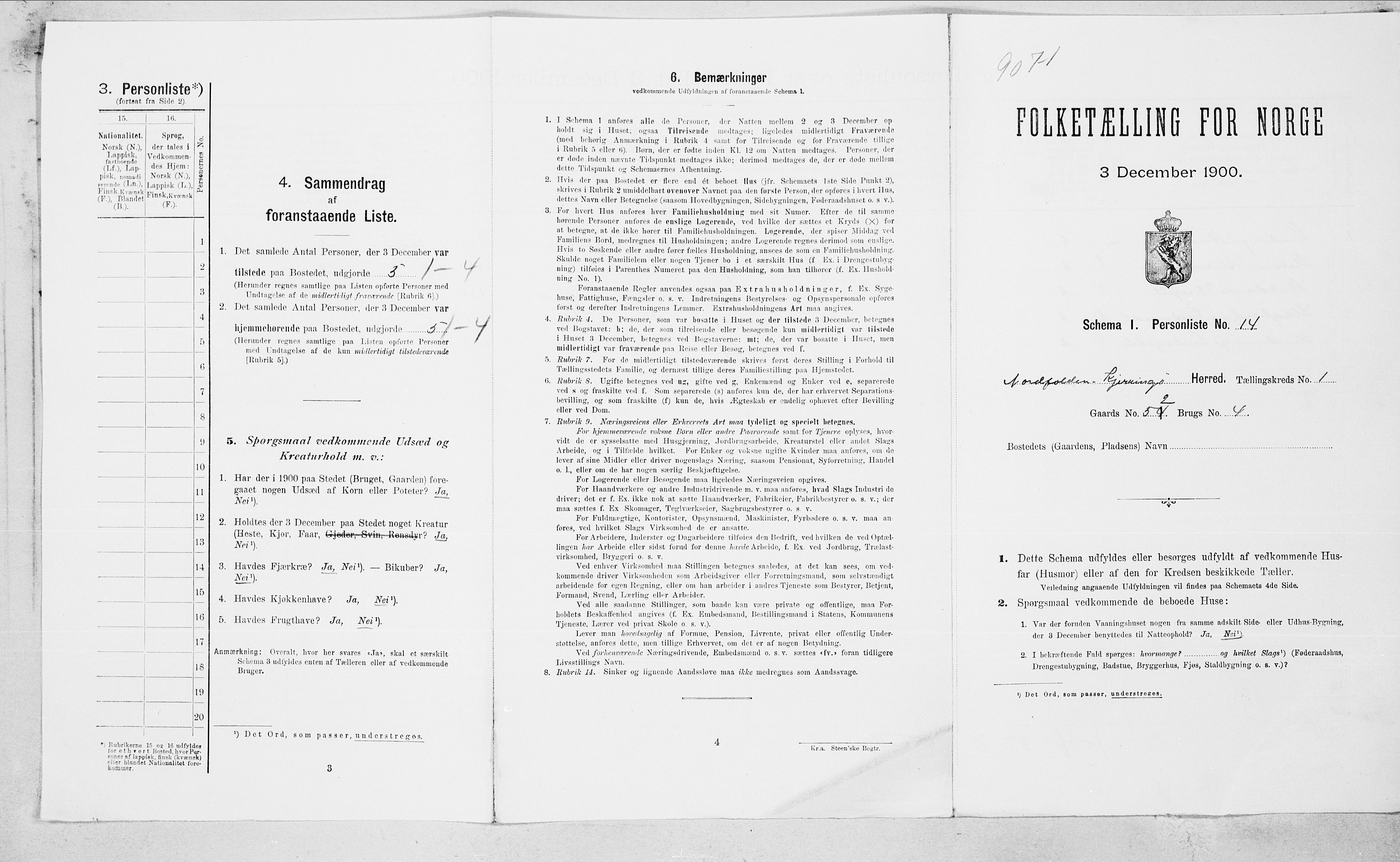 SAT, 1900 census for Nordfold-Kjerringøy, 1900, p. 44