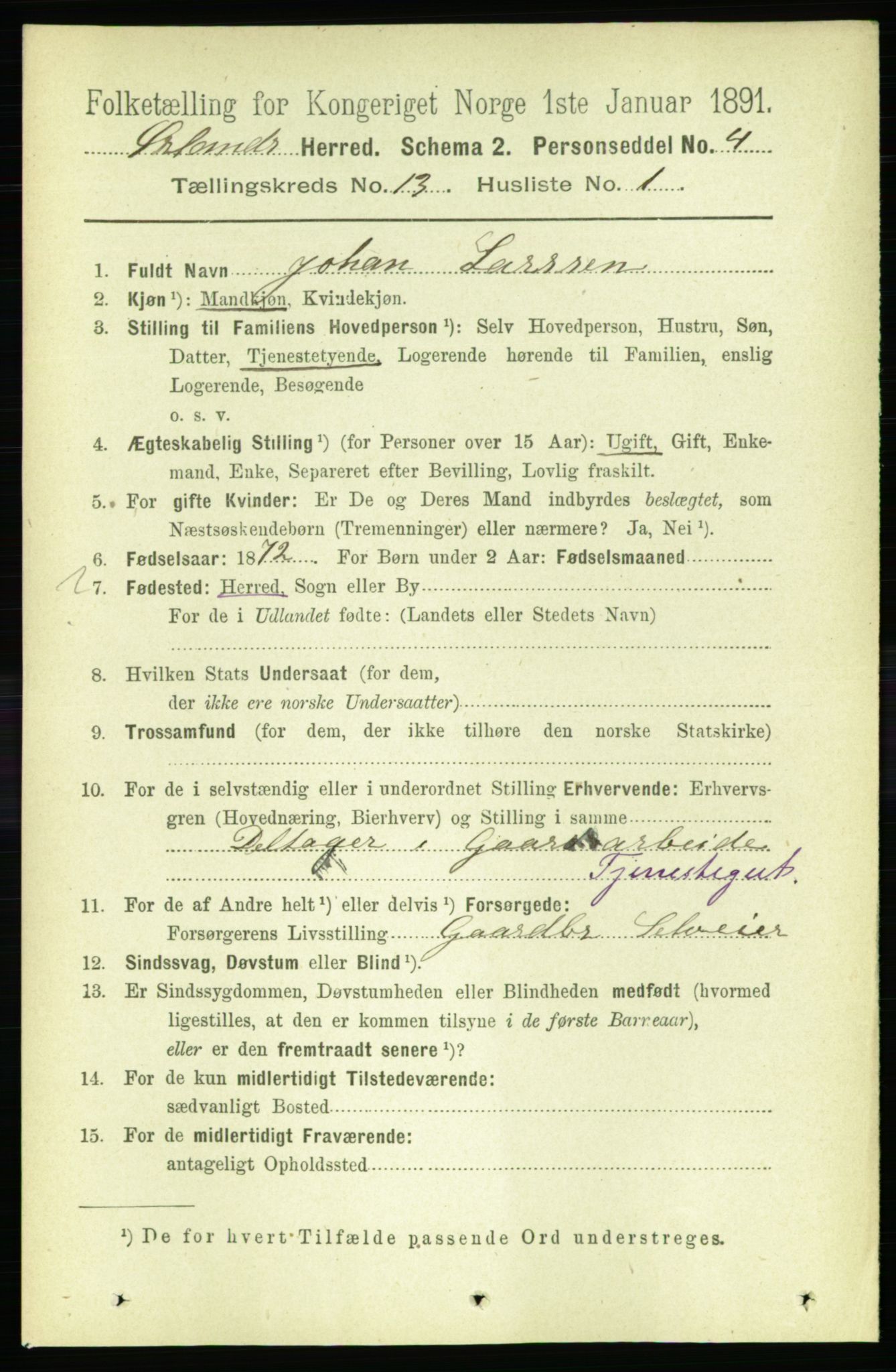 RA, 1891 census for 1621 Ørland, 1891, p. 5868