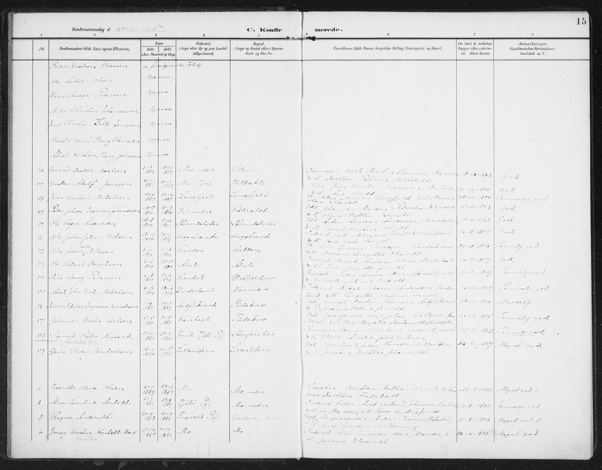 Ministerialprotokoller, klokkerbøker og fødselsregistre - Nordland, AV/SAT-A-1459/827/L0403: Parish register (official) no. 827A15, 1903-1912, p. 15