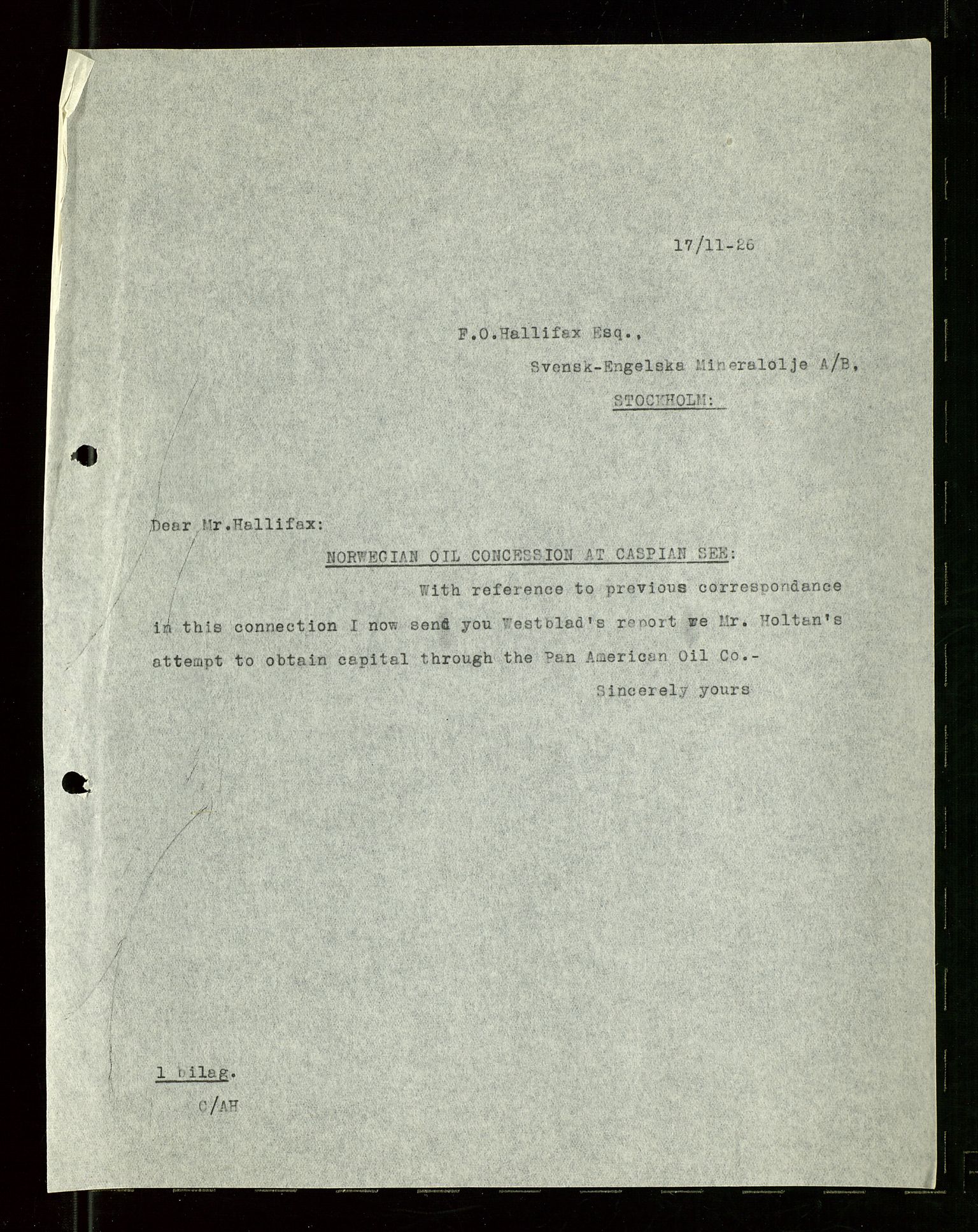 Pa 1521 - A/S Norske Shell, AV/SAST-A-101915/E/Ea/Eaa/L0024: Sjefskorrespondanse, 1926, p. 412