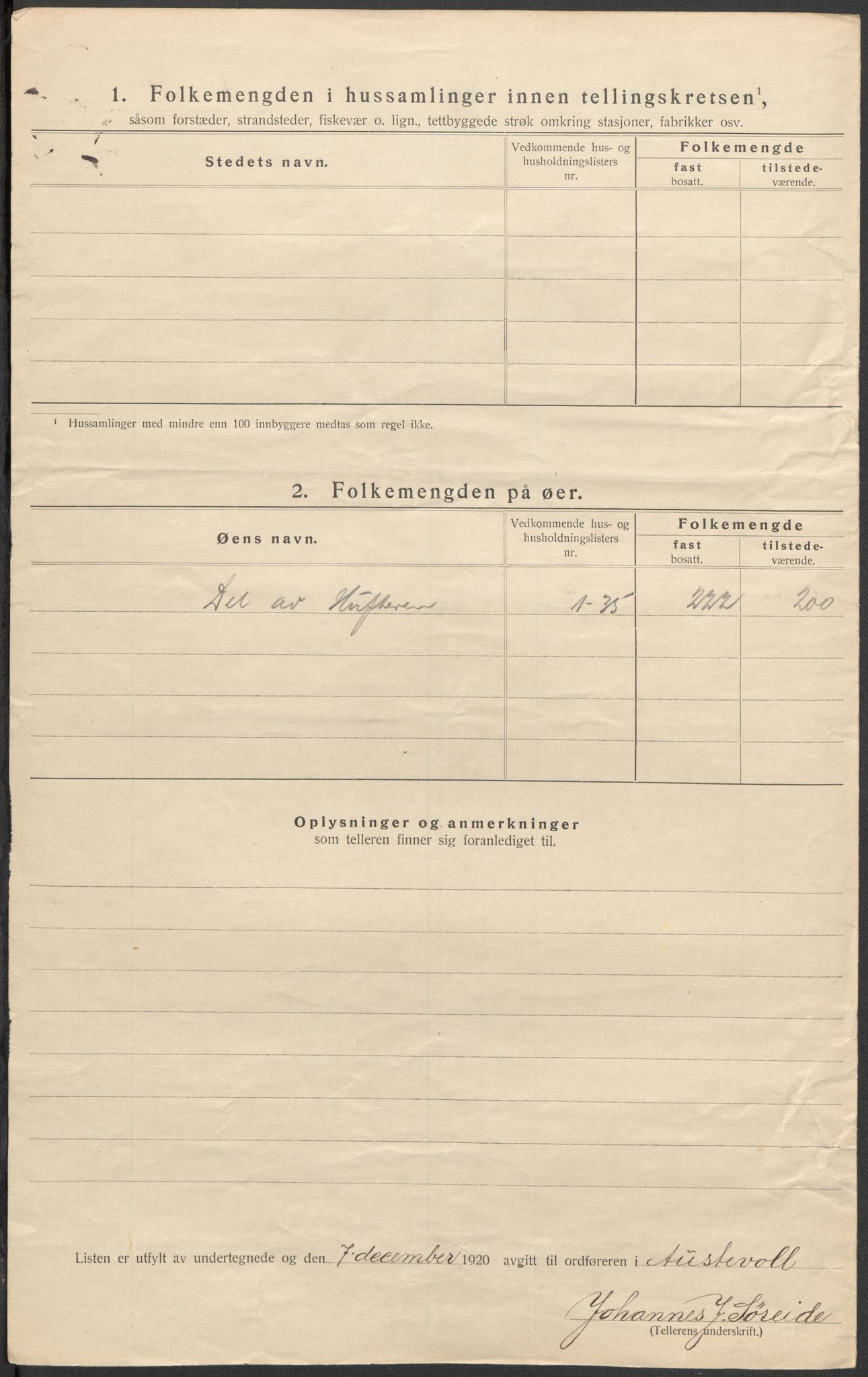 SAB, 1920 census for Austevoll, 1920, p. 34