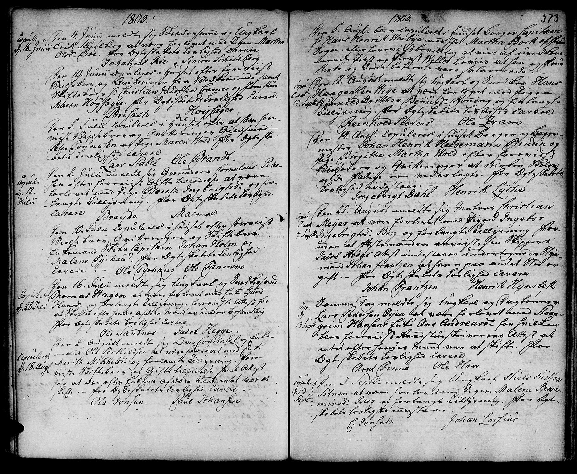 Ministerialprotokoller, klokkerbøker og fødselsregistre - Sør-Trøndelag, SAT/A-1456/601/L0038: Parish register (official) no. 601A06, 1766-1877, p. 373
