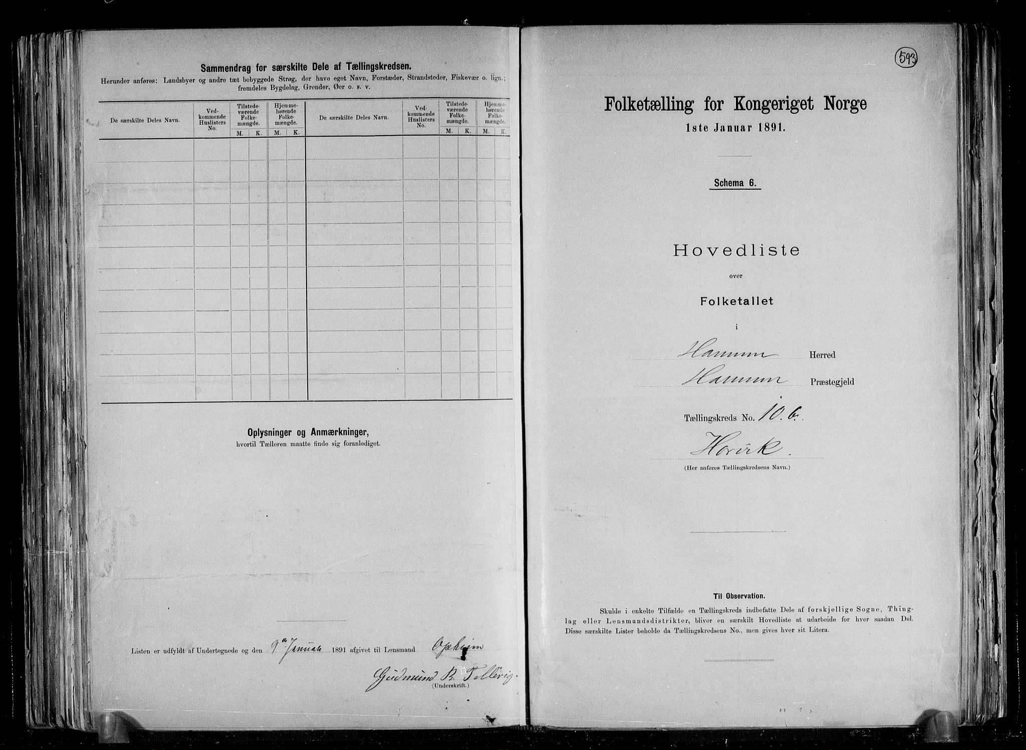 RA, 1891 census for 1254 Hamre, 1891, p. 27