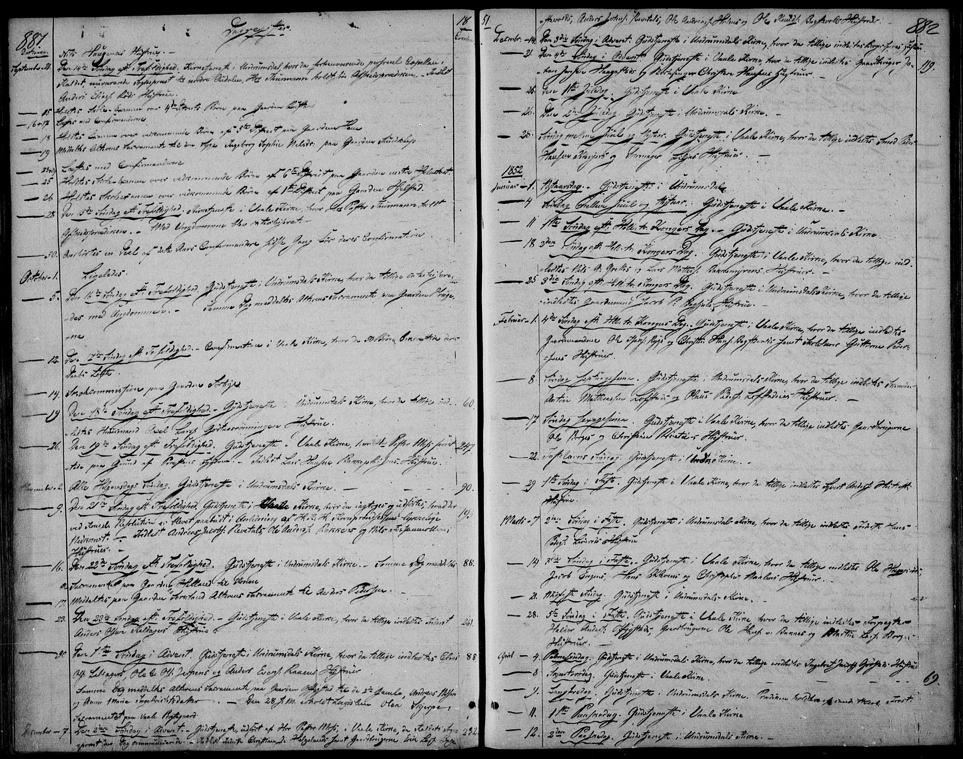 Våle kirkebøker, SAKO/A-334/F/Fa/L0009b: Parish register (official) no. I 9B, 1841-1860, p. 881-882