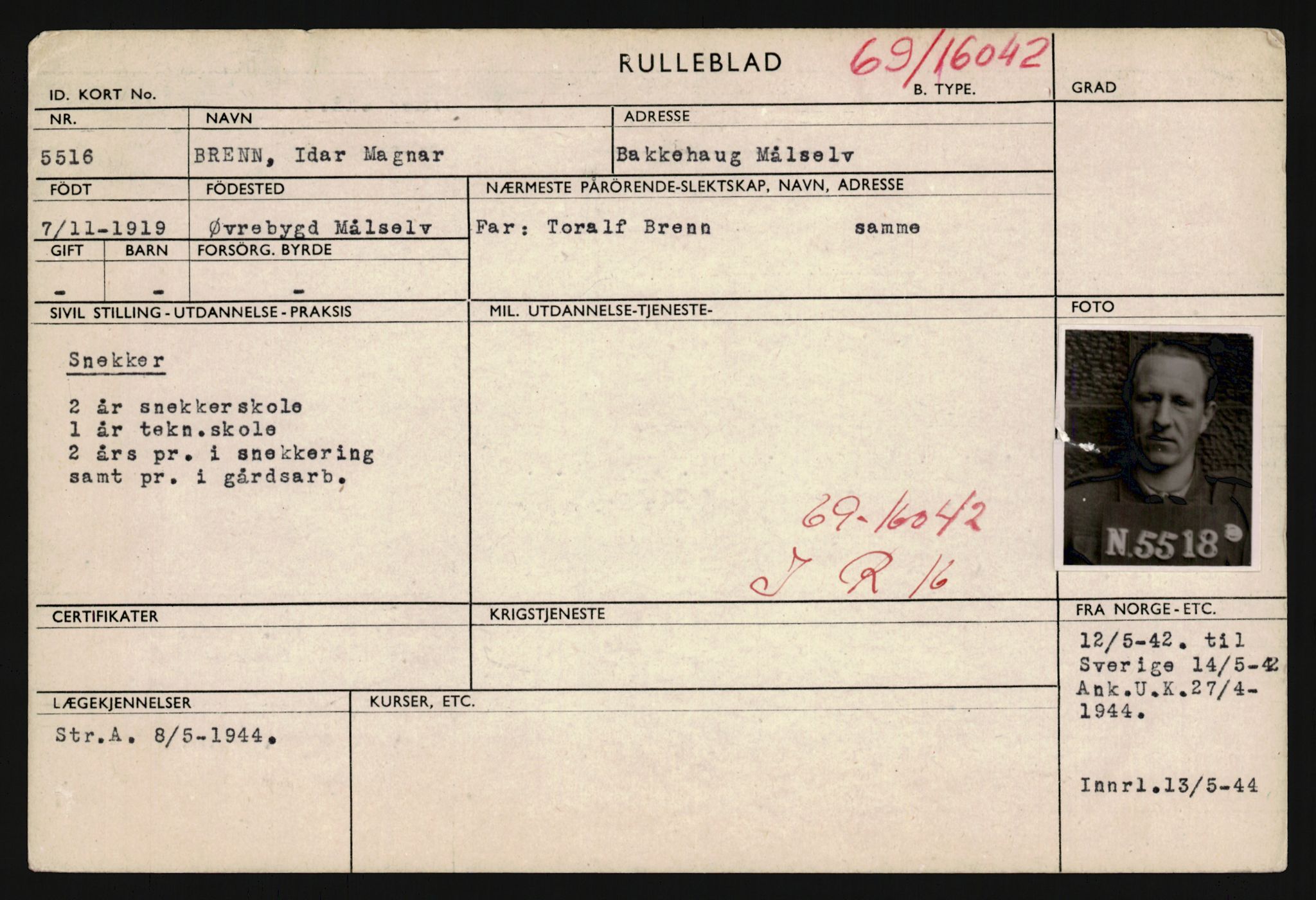 Forsvaret, Troms infanteriregiment nr. 16, AV/RA-RAFA-3146/P/Pa/L0024/0001: Rulleblad / Rulleblad for regimentets menige mannskaper, årsklasse 1940, 1940, p. 20