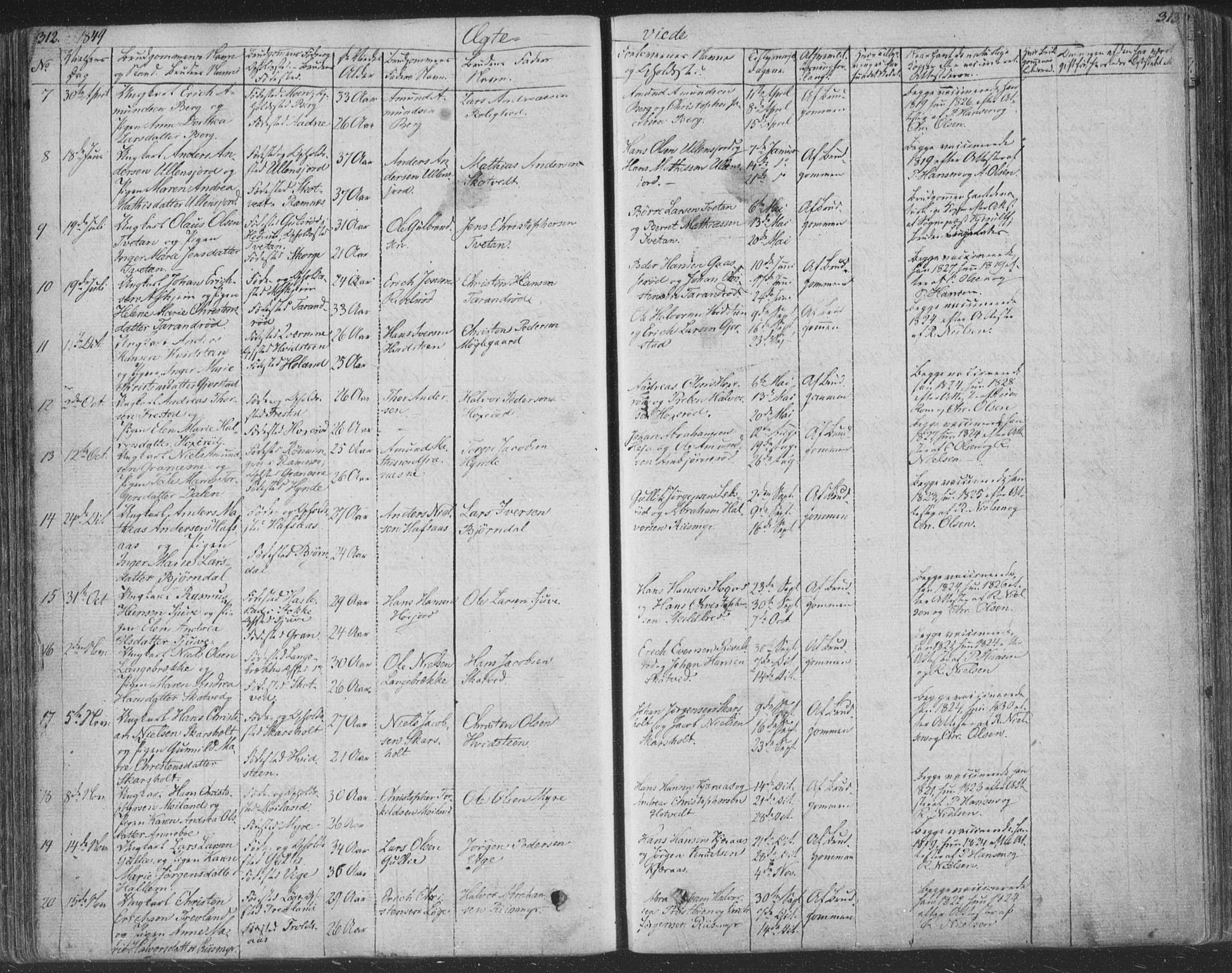 Andebu kirkebøker, AV/SAKO-A-336/F/Fa/L0004: Parish register (official) no. 4, 1829-1856, p. 312-313