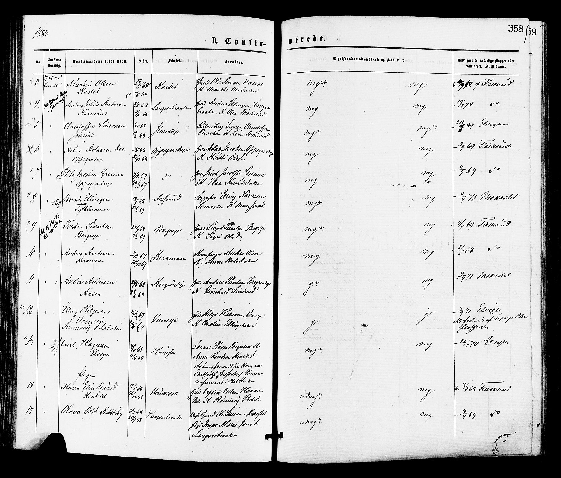 Norderhov kirkebøker, AV/SAKO-A-237/F/Fa/L0015: Parish register (official) no. 15, 1875-1884, p. 358