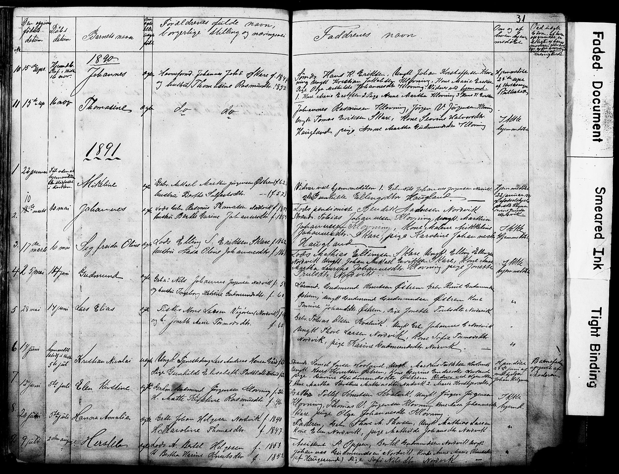 Torvastad sokneprestkontor, SAST/A -101857/H/Ha/Hab/L0005: Parish register (copy) no. B 5, 1857-1908, p. 31