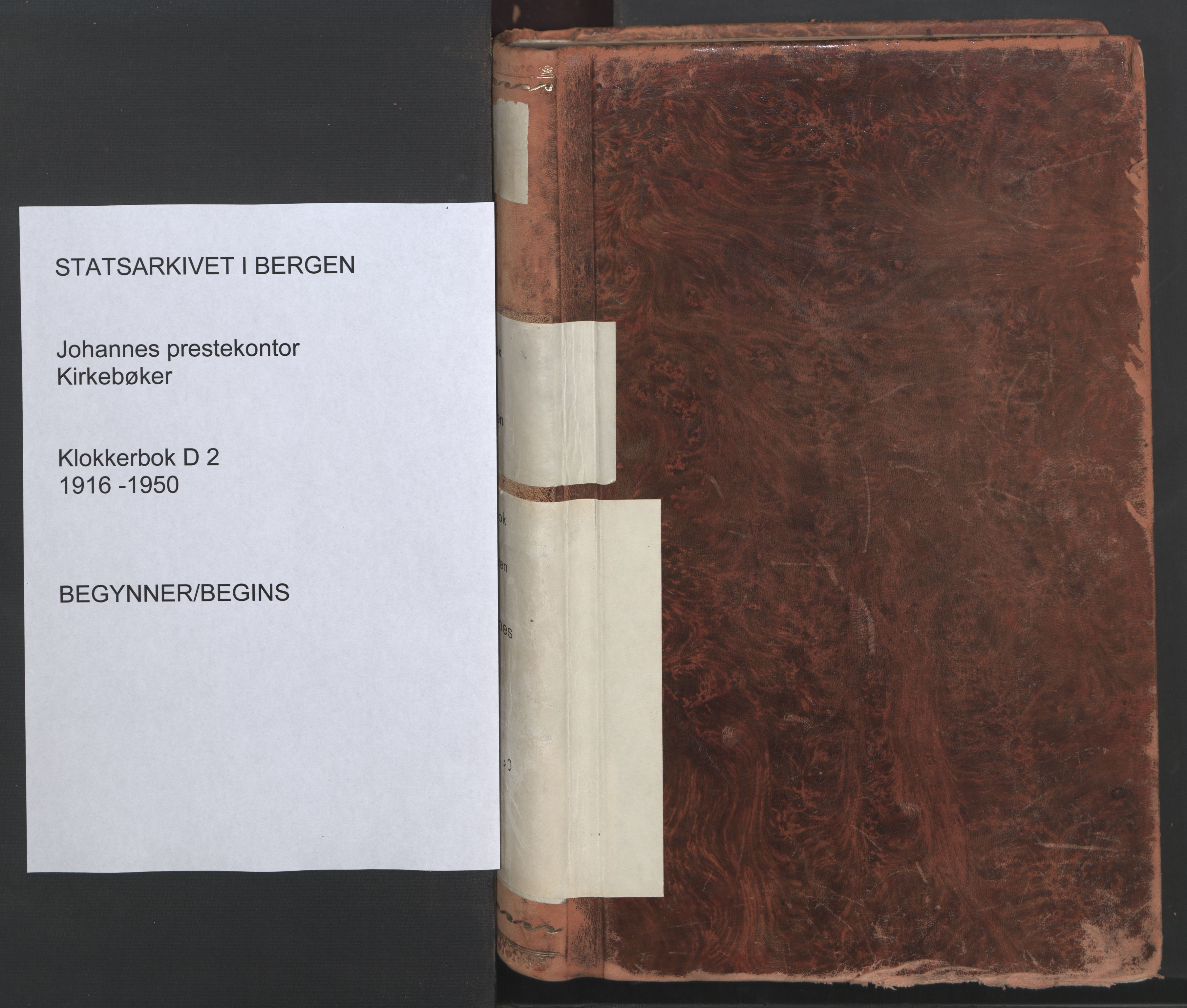 Johanneskirken sokneprestembete, AV/SAB-A-76001/H/Hab: Parish register (copy) no. D 2, 1916-1950
