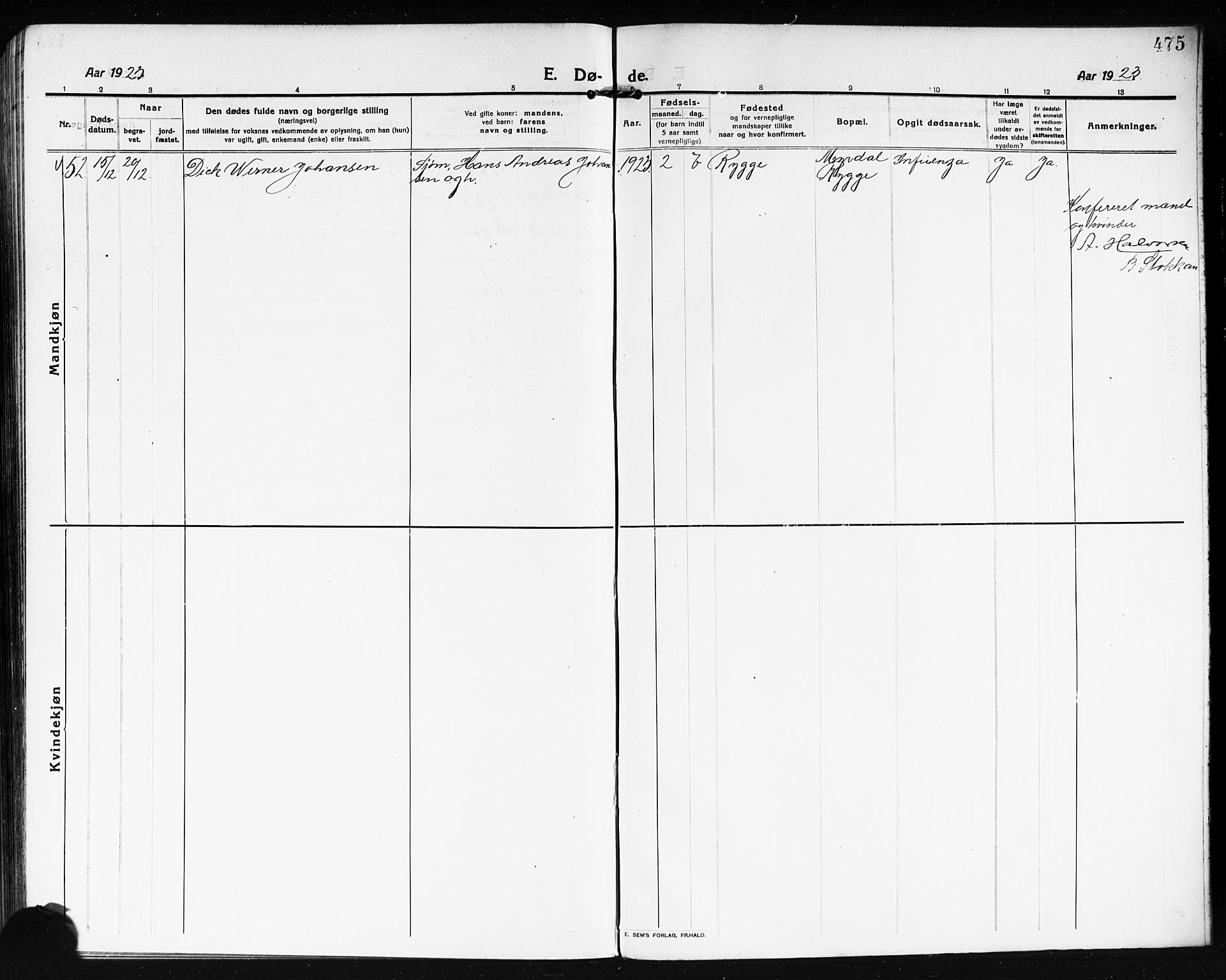 Moss prestekontor Kirkebøker, AV/SAO-A-2003/G/Ga/L0008: Parish register (copy) no. I 8, 1913-1923, p. 475