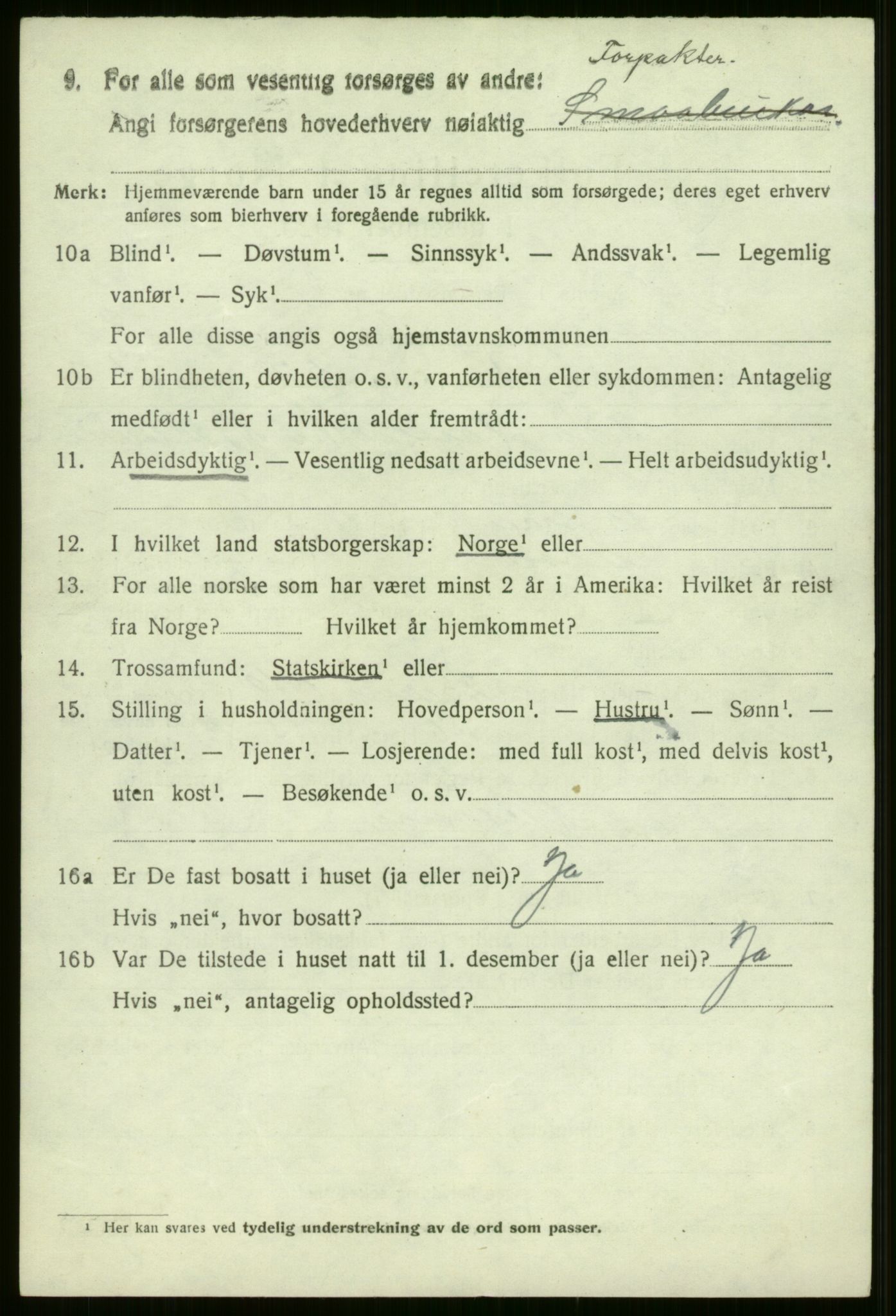 SAB, 1920 census for Evanger, 1920, p. 2676